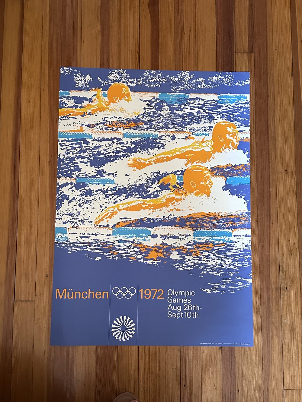 1972 Munich Olympics Poster - Otl Aicher Swimmers — GoneGirl