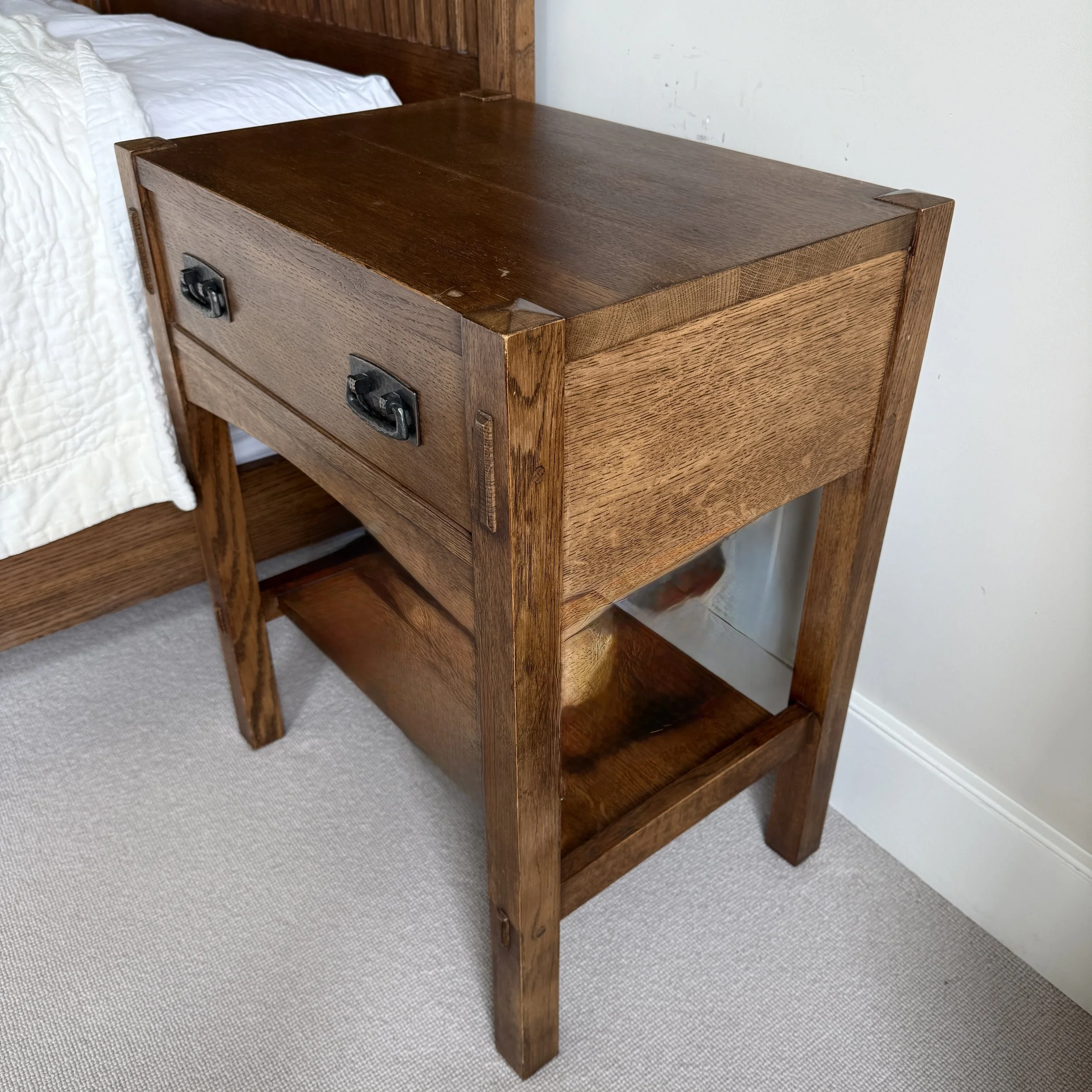 Pair Modern Stickley Arts & Crafts Style Side Tables