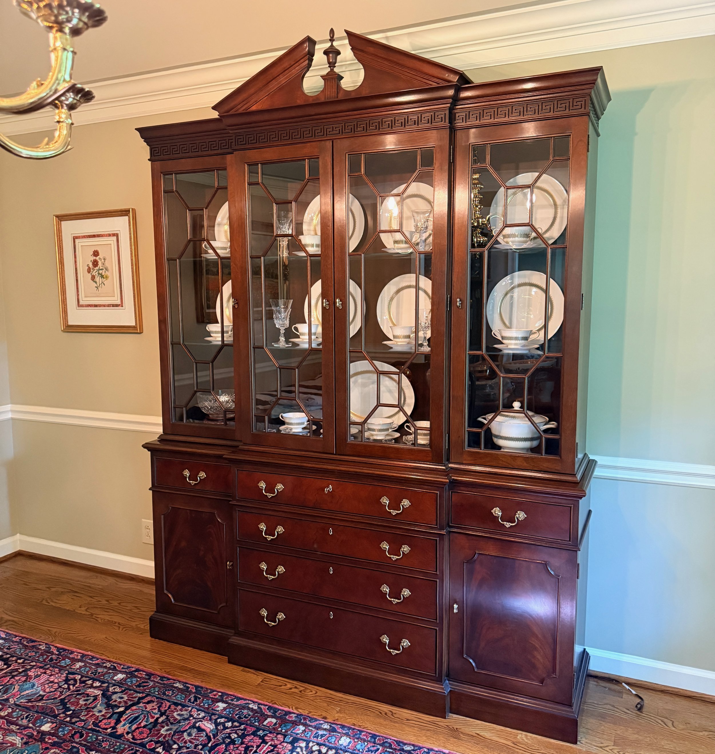 Stickley Furniture Flame Mahogany Georgian Breakfront--NASHVILLE