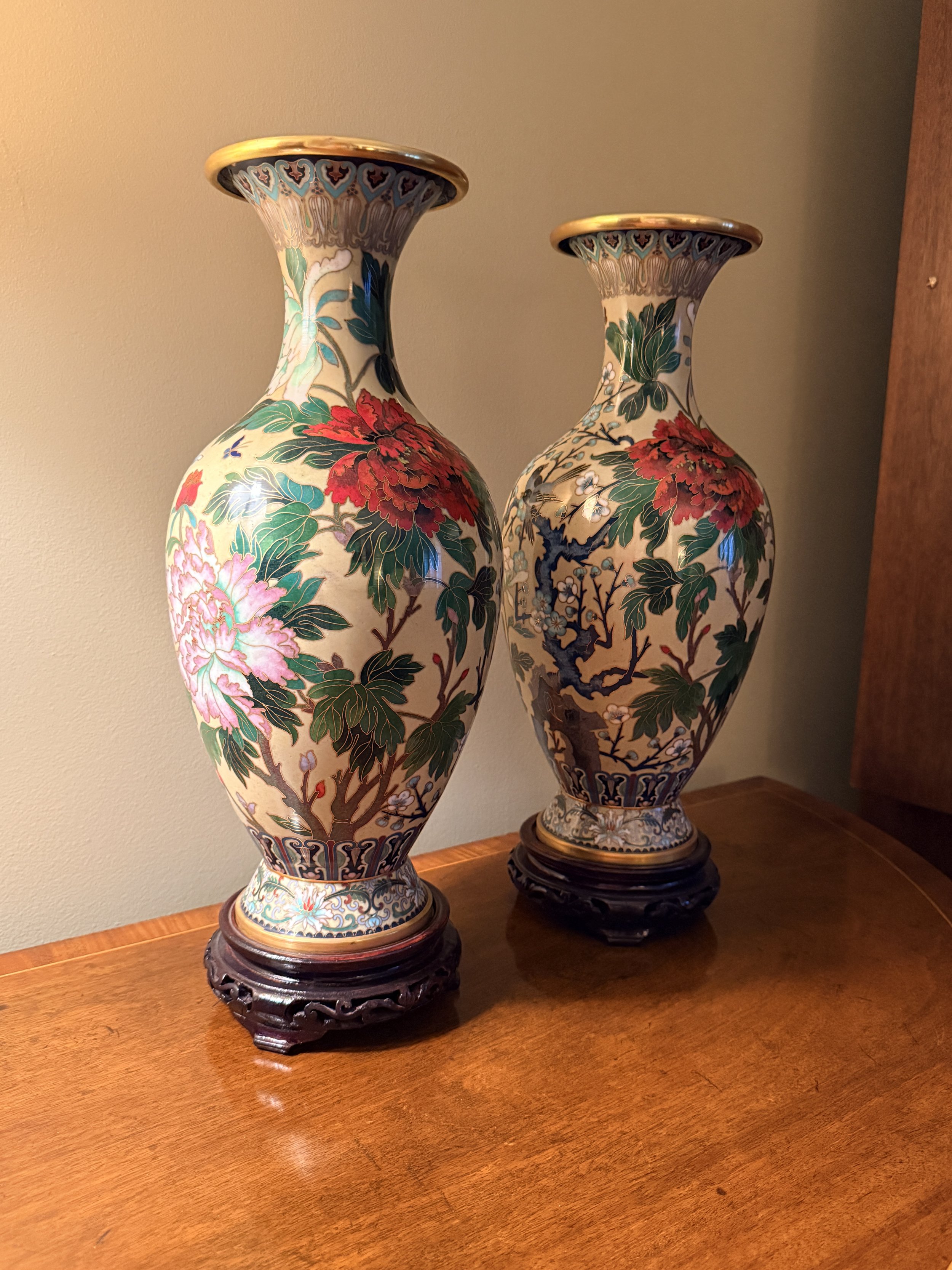 Pair of Cloisonné Vases--NASHVILLE