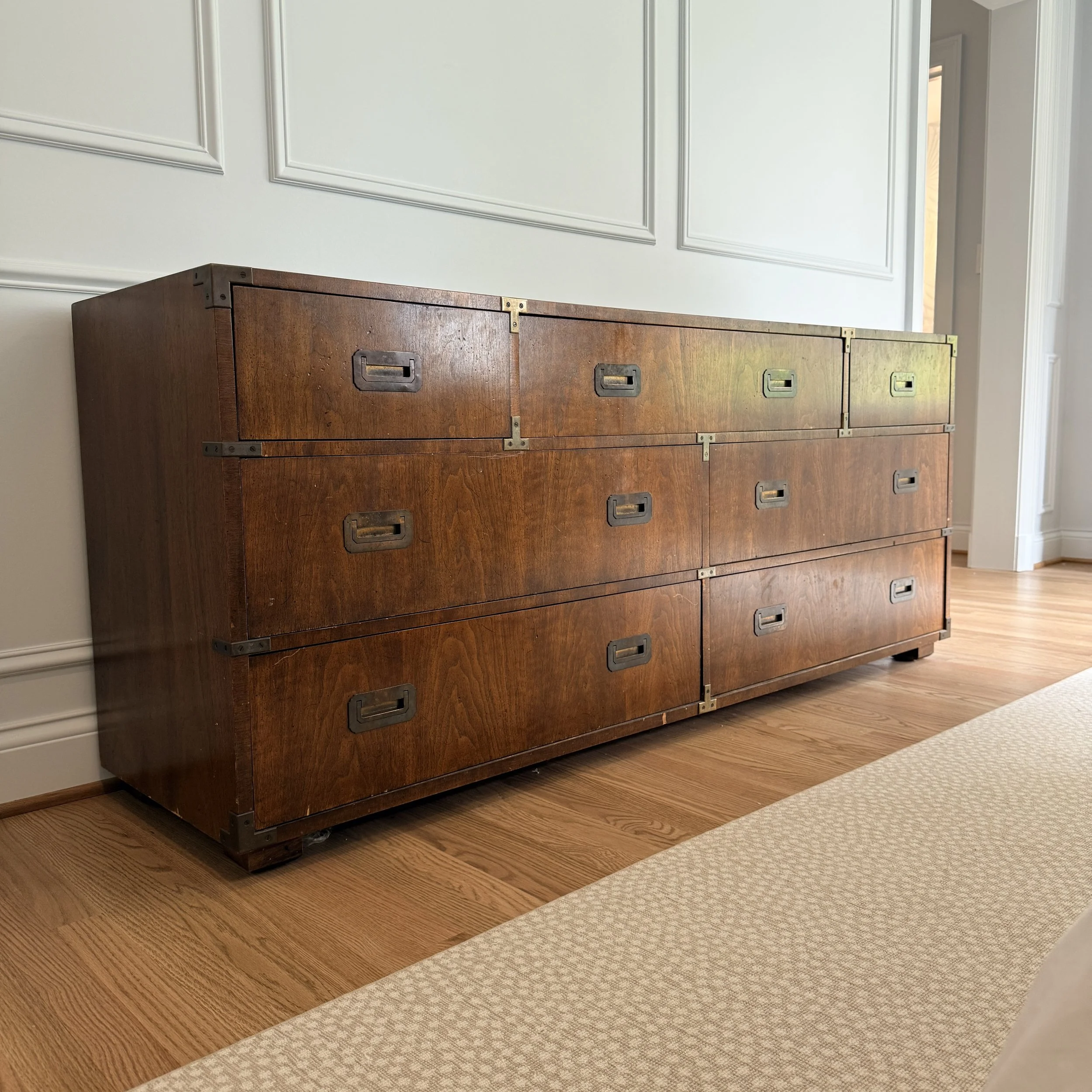 Mid-Century Henredon 7 Drawer  Campaign Dresser