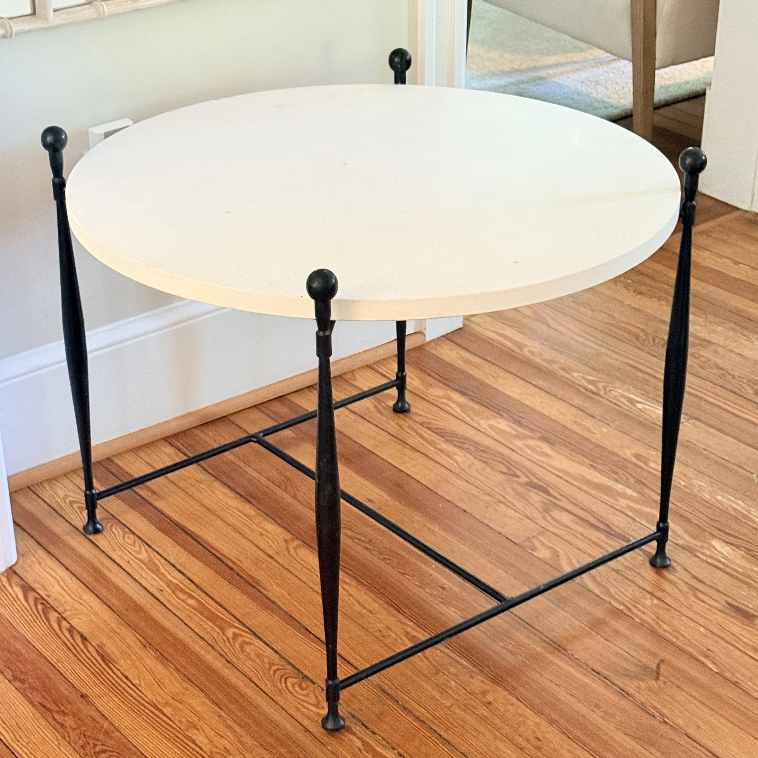 Hickory Chair Ionia Side Table with Round Stone Top