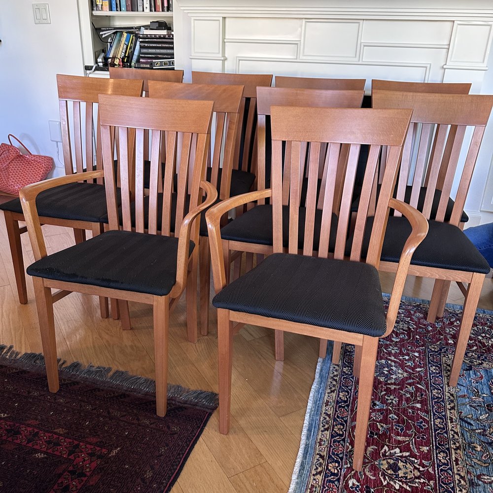 Set of 10 A. Sibau Cherry Dining Chairs GoneGirl