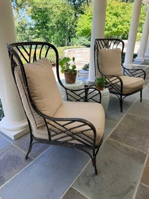 Pair of Faux Bamboo Metal Armchairs by Palecek - RICHMOND