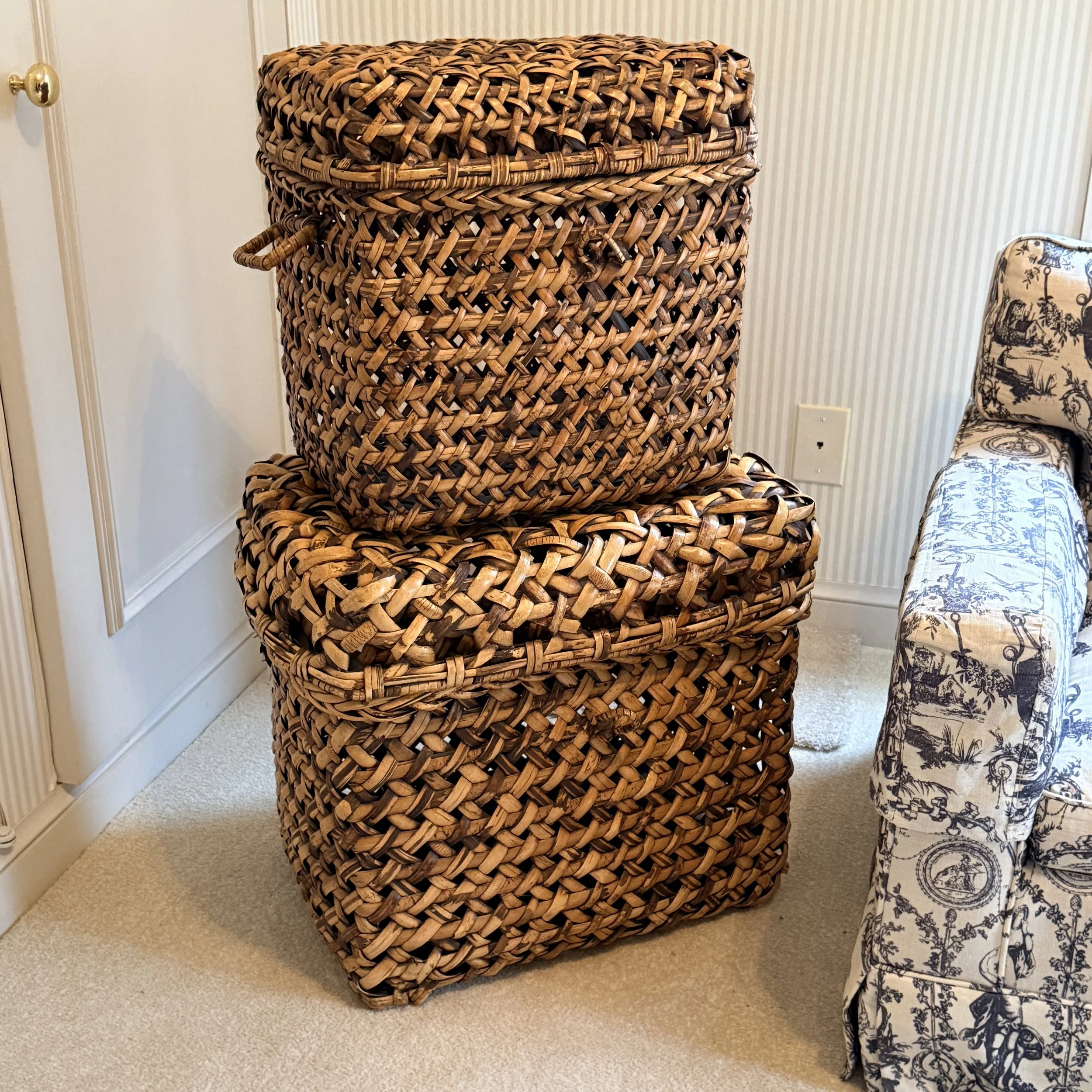 Pair of Vintage Woven Baskets