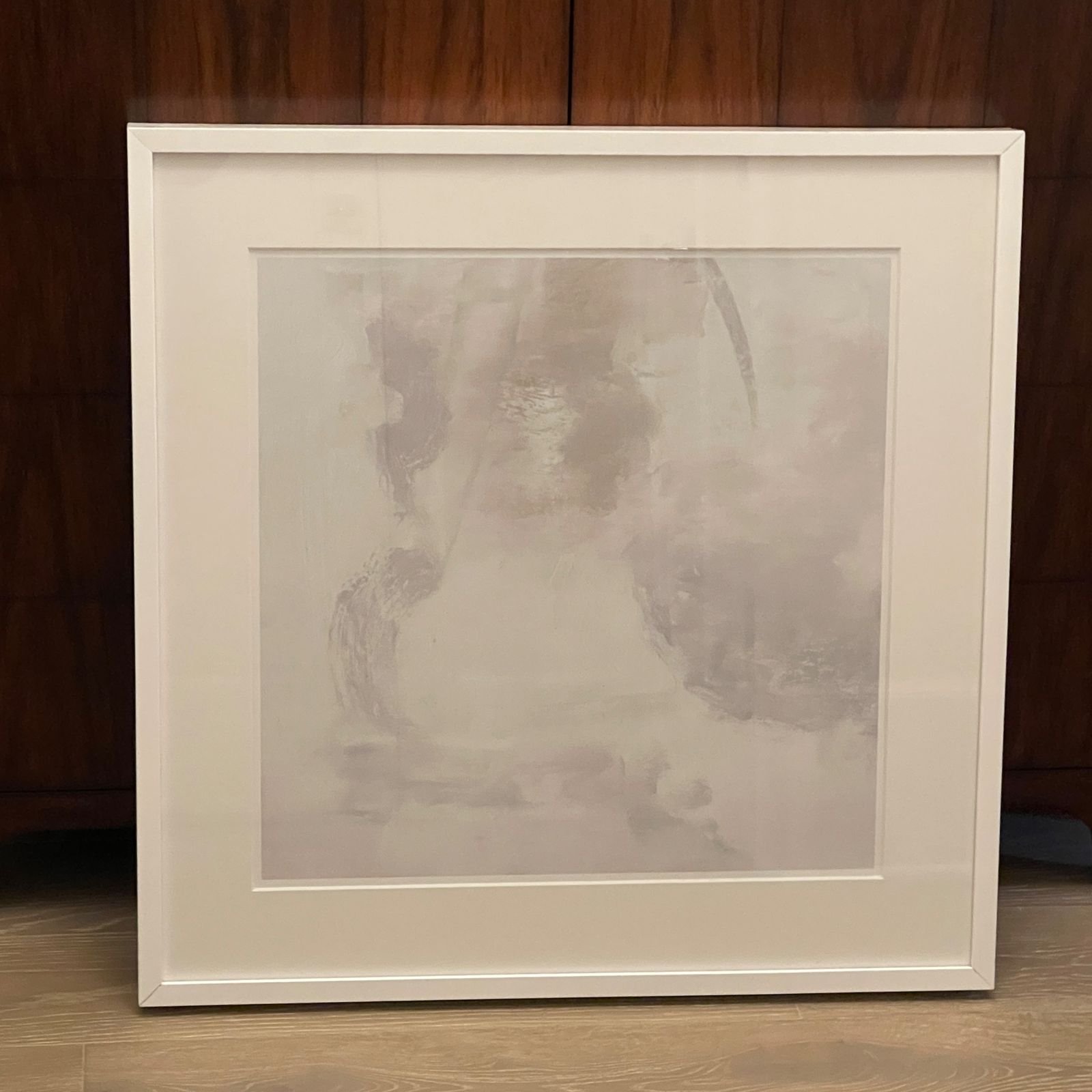 Shades of White Abstract Framed Print