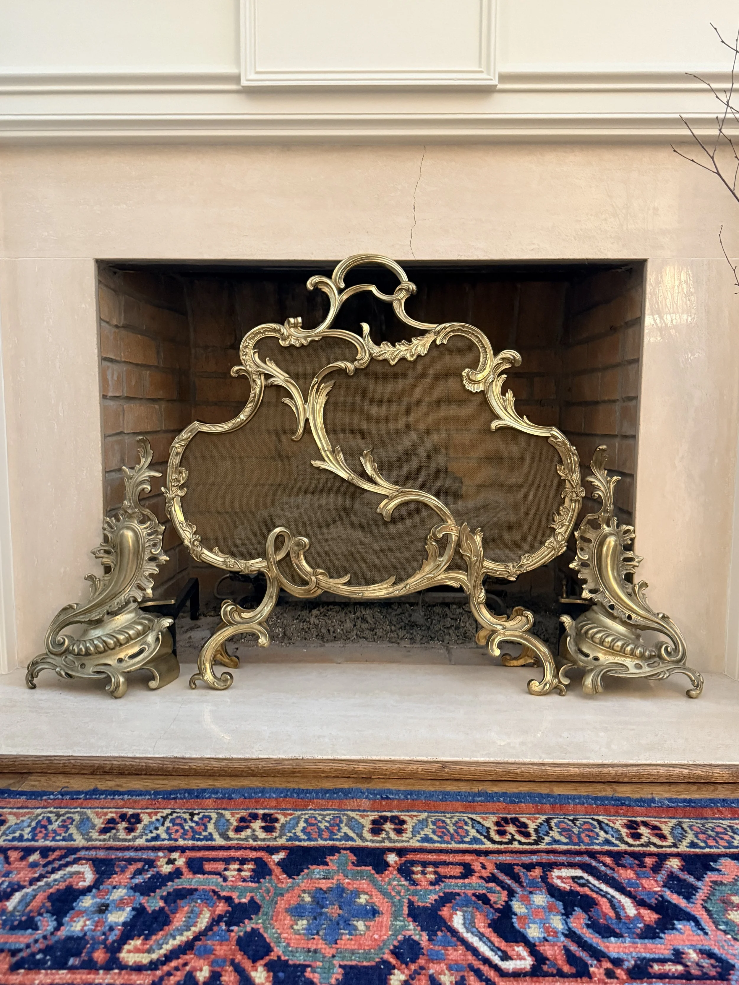 19th Century Firescreen & Andiron Set - NASHVILLE