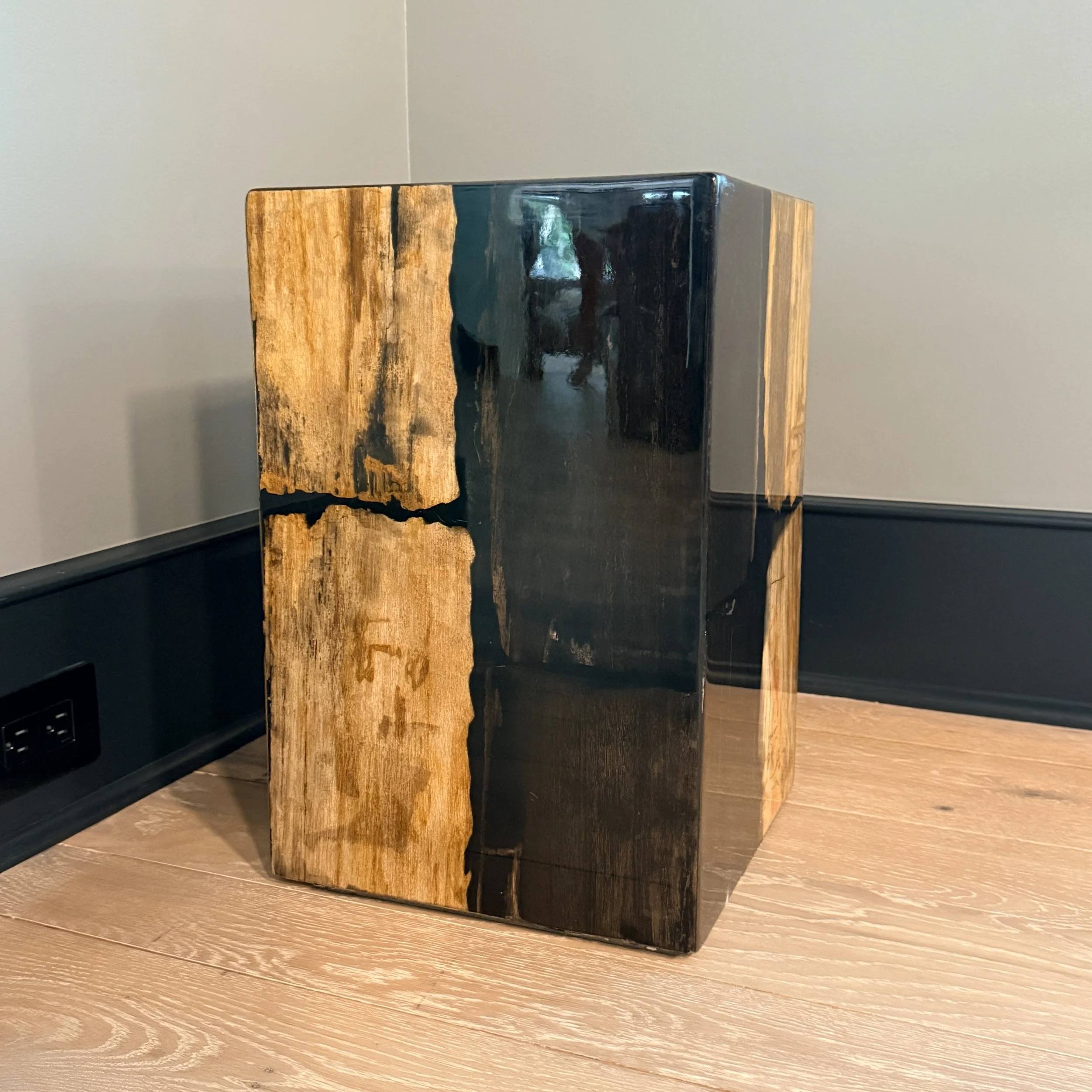 Made Goods Teo Mixed Petrified Wood Stool or Side Table