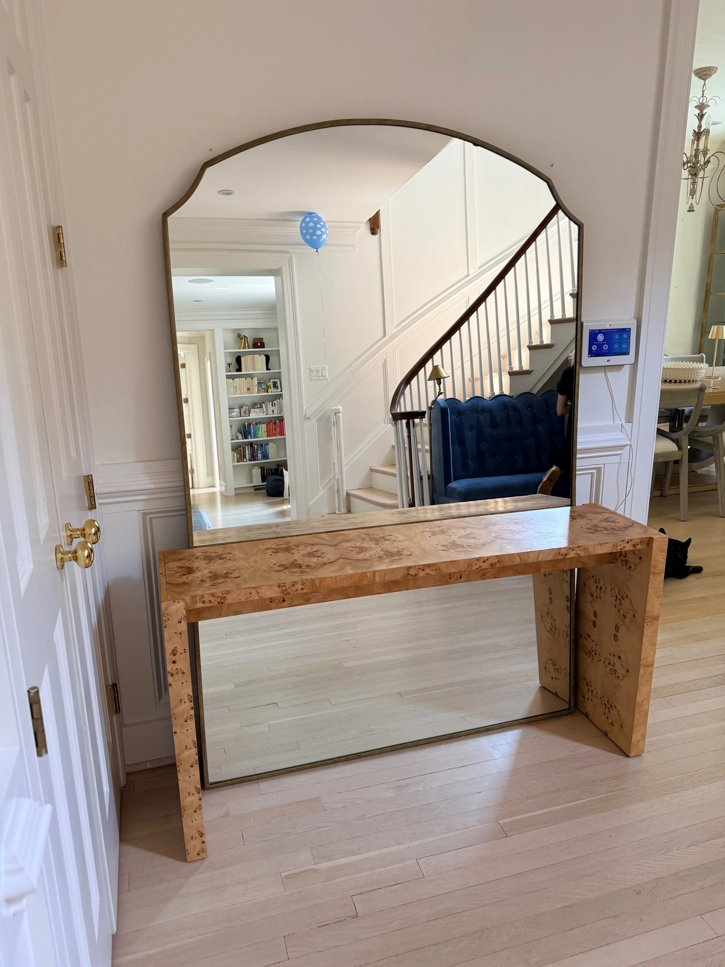 Crate and Barrel Emmy Brass Floor Mirror