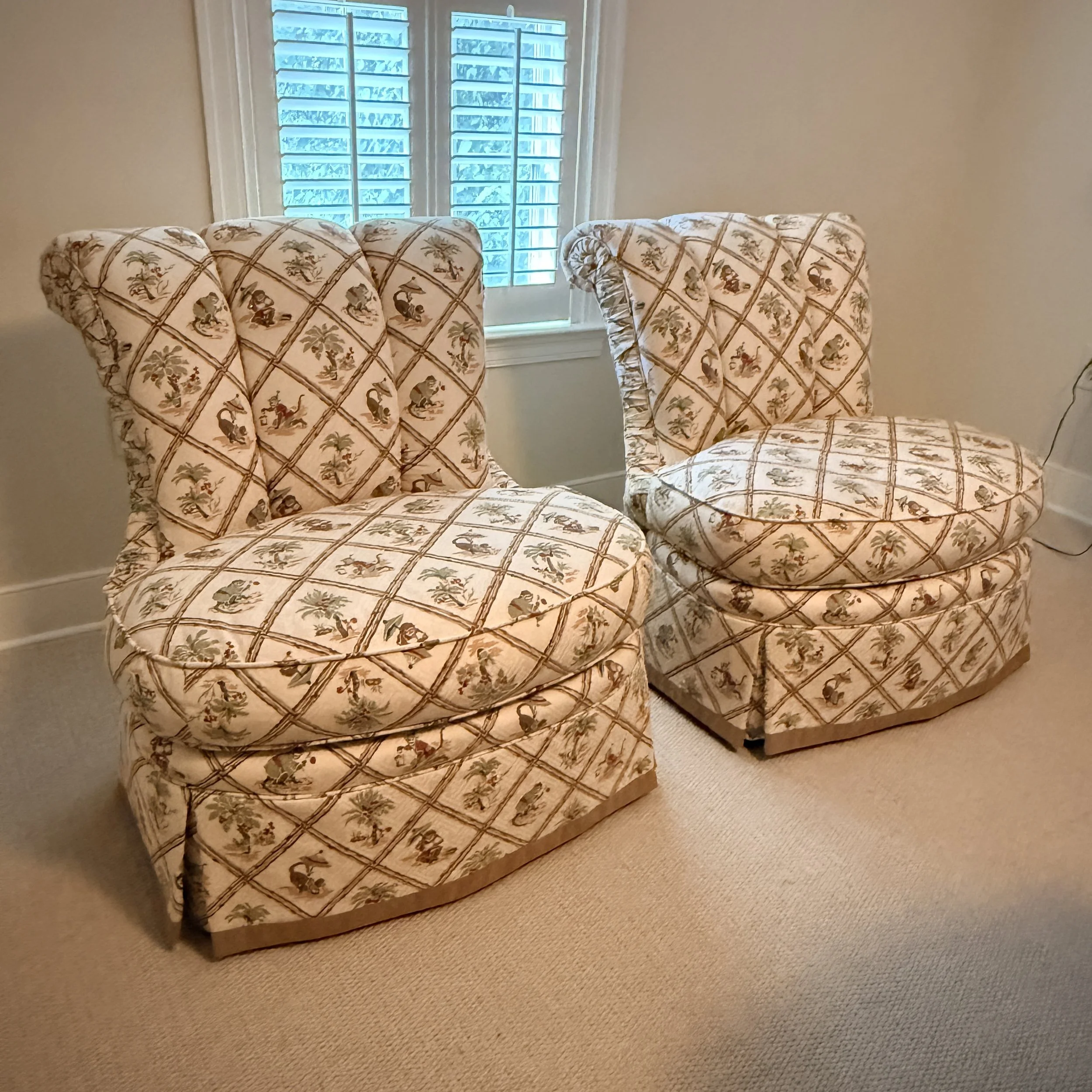 Pair of Vintage Monkey Slipper Chairs by Century