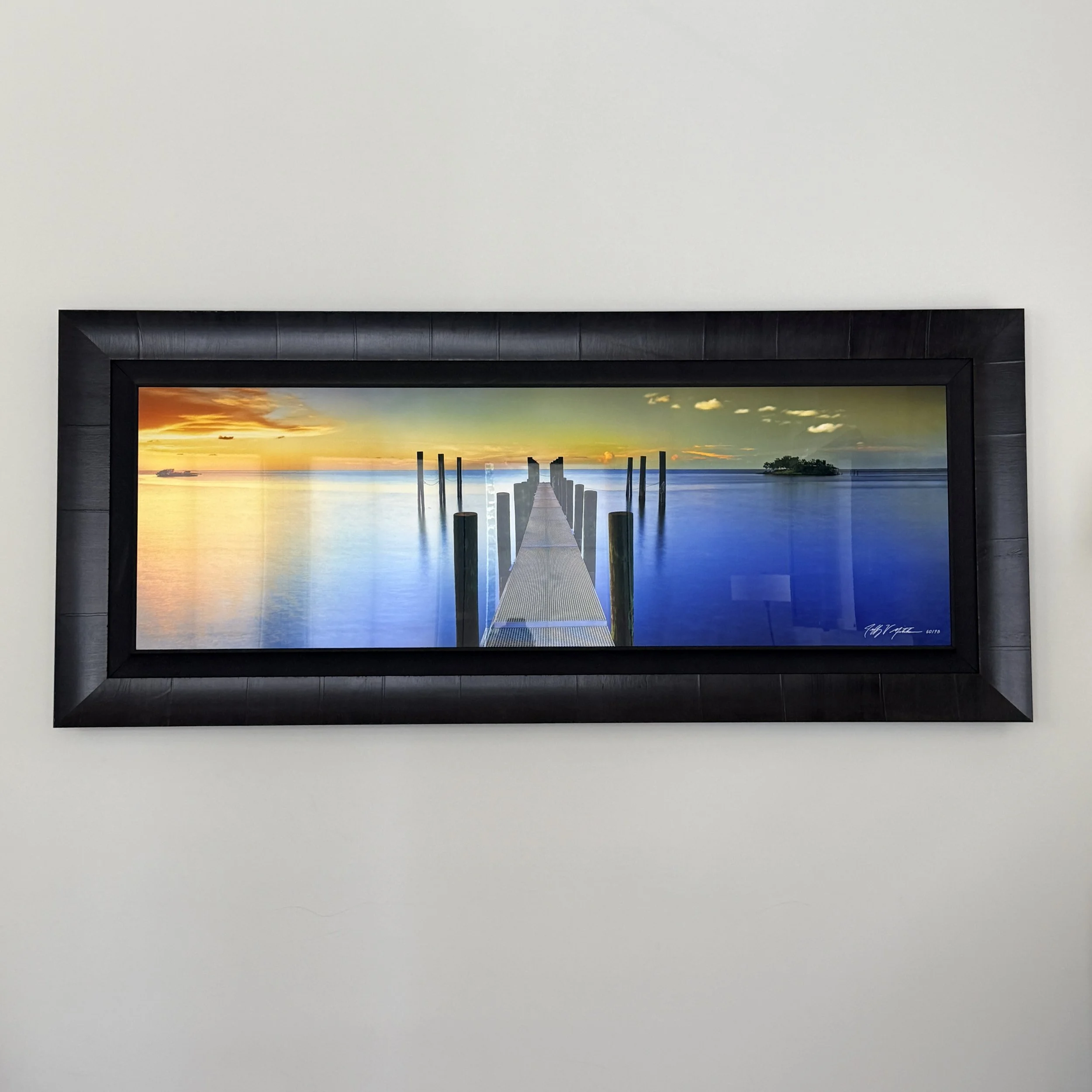 Jeff Mitchum “Essence” Framed Panoramic Landscape Photo on Glass