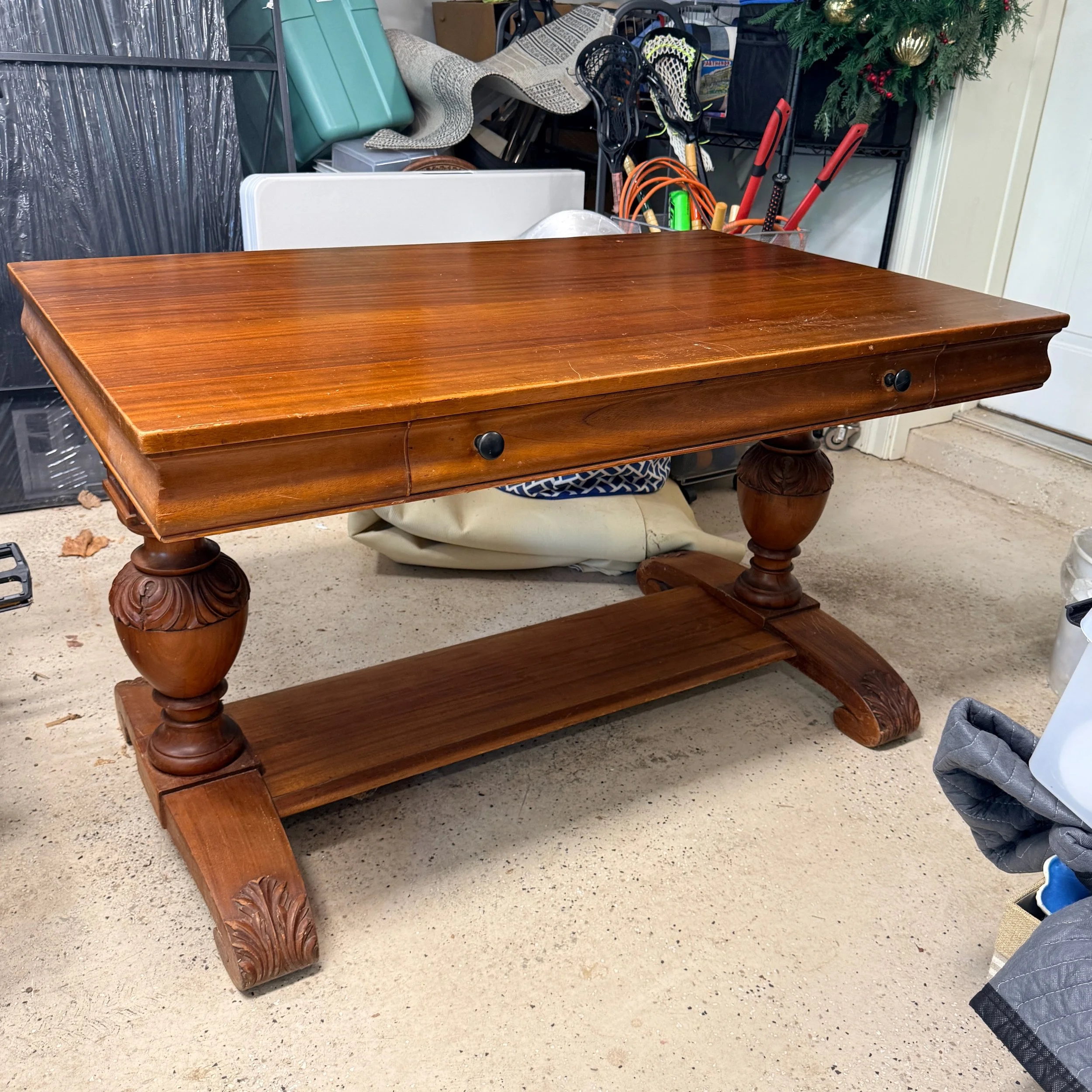 19th Century Oak Library Table