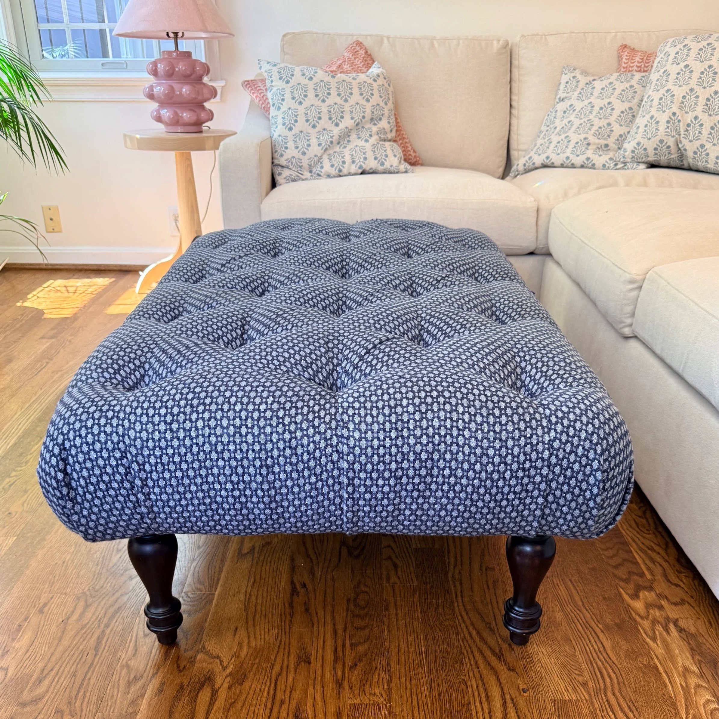 Annie Selke Upholstered Tufted Ottoman