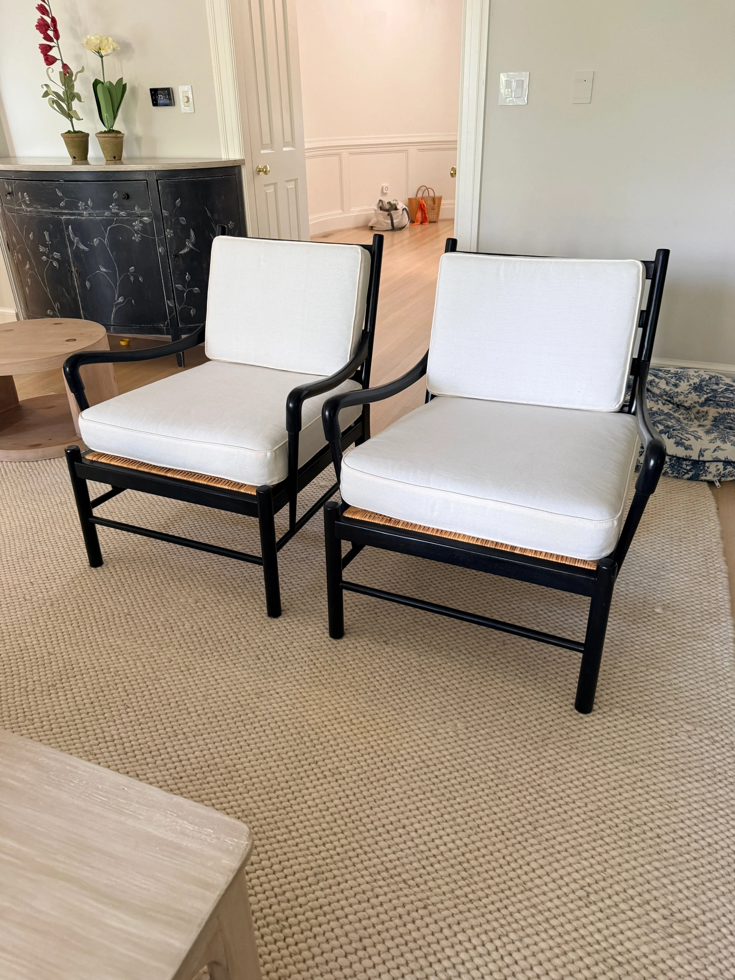 Pair of Large Scale Ladder Back Chairs