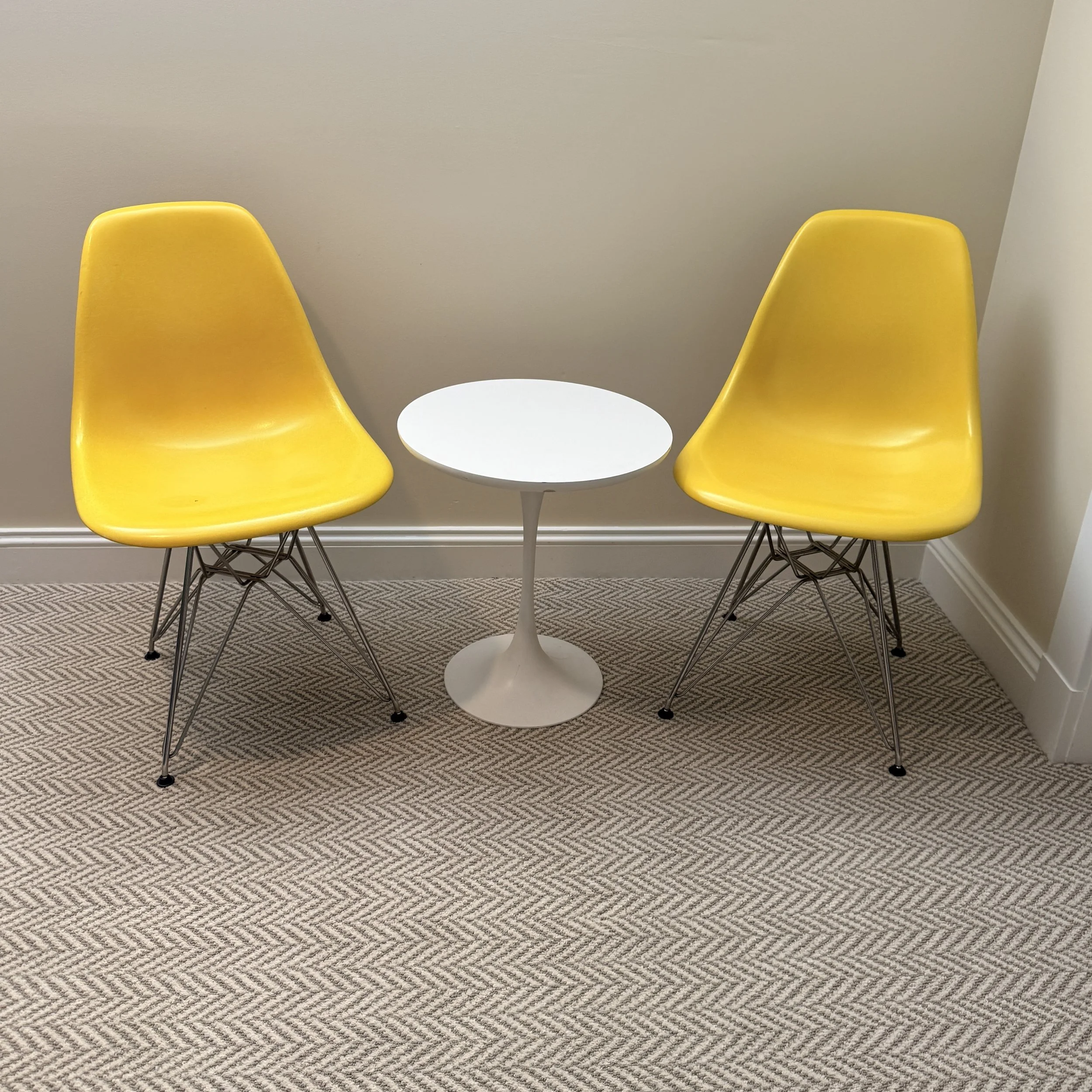 Small White Tulip Side Table; 2 available