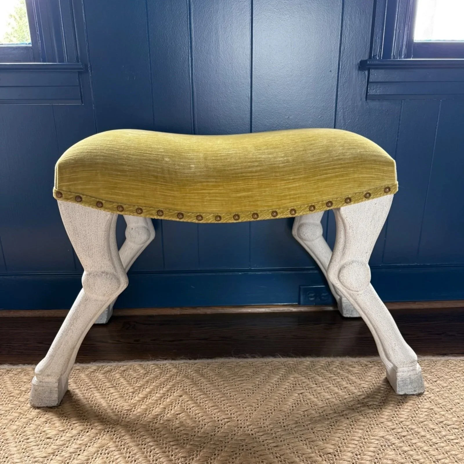 Saddle Stool with Chartreuse Seat - NASHVILLE
