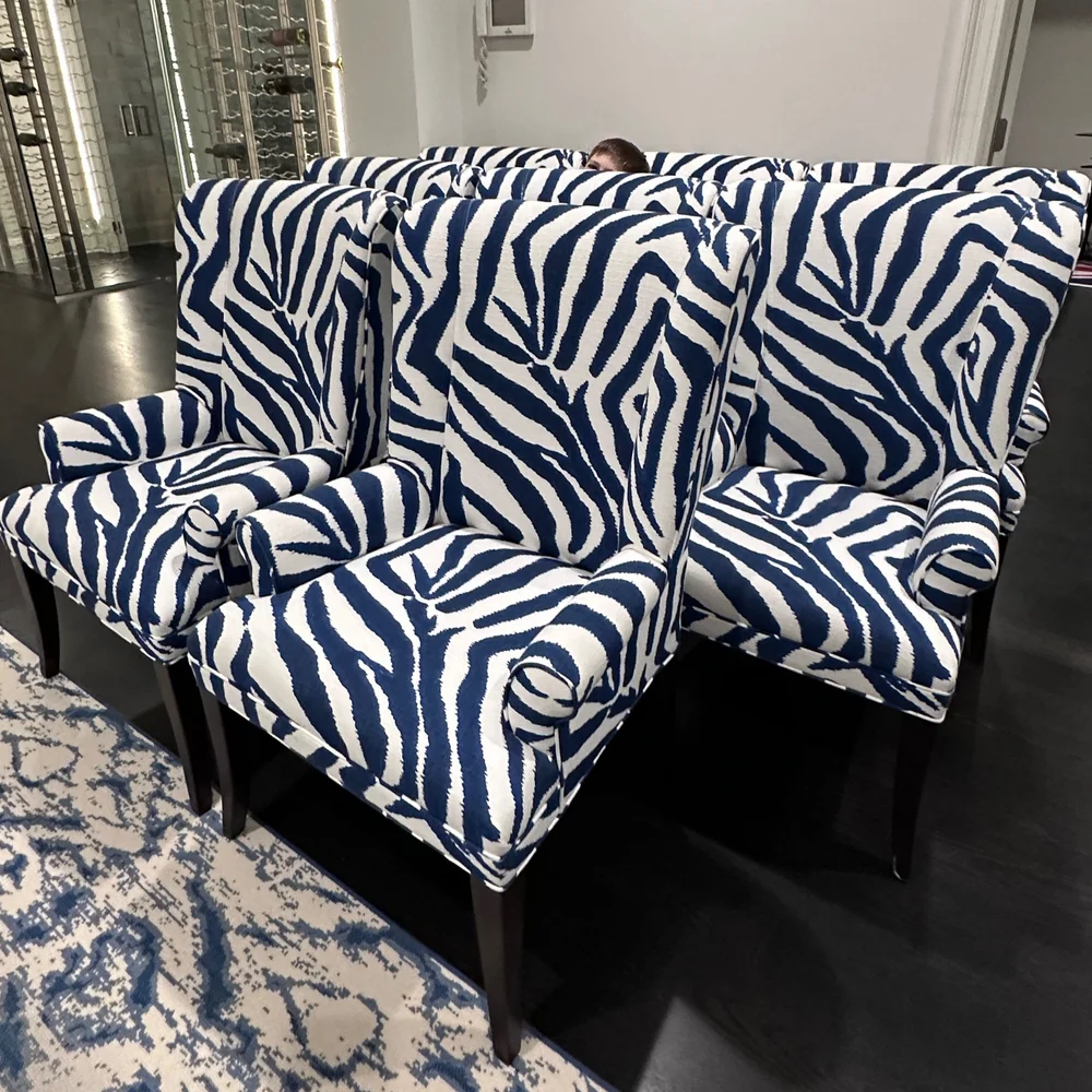 Williams Sonoma Grey Zebra Print Chair Set Of Williams Sonoma