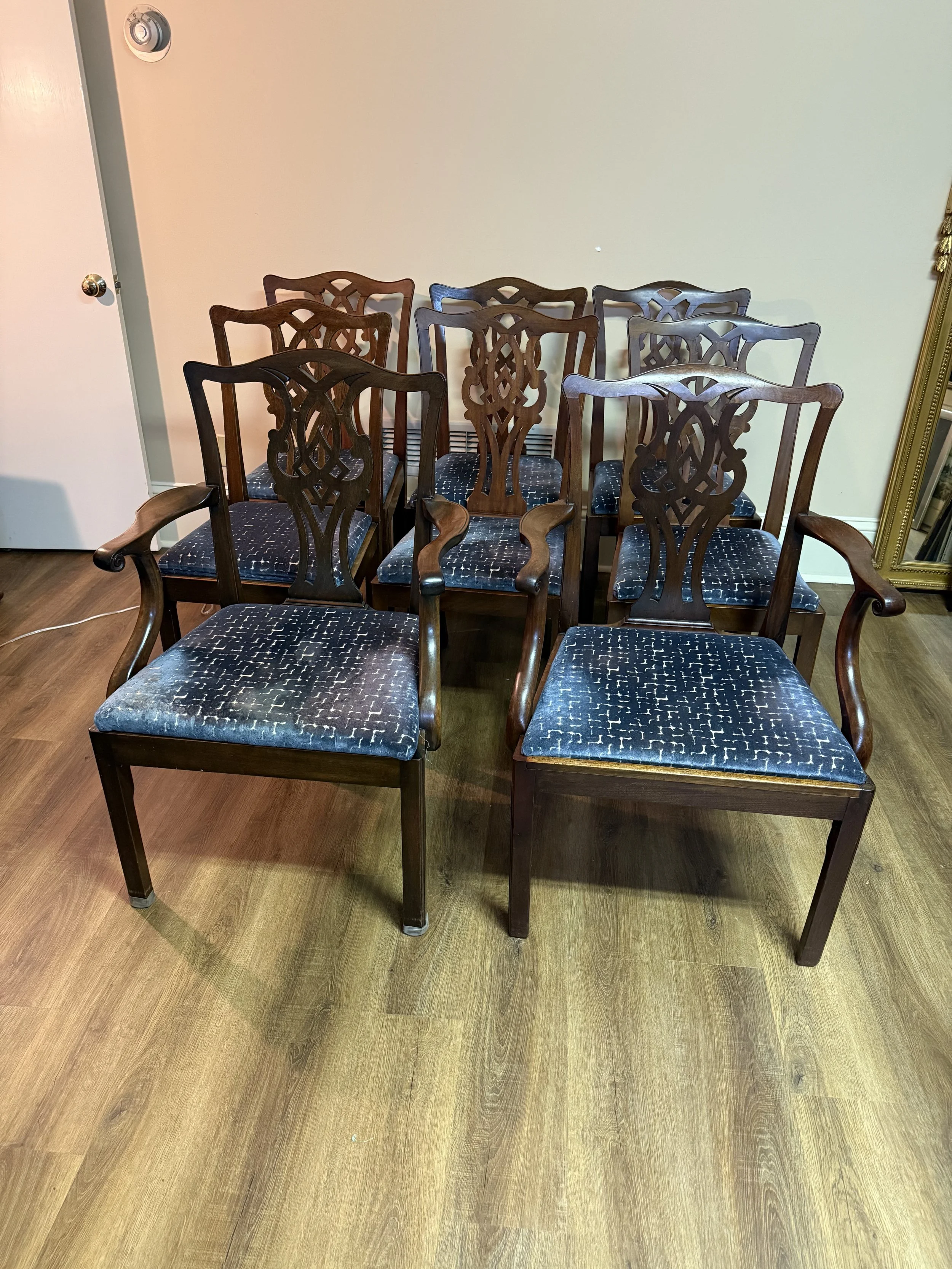 Set of 8 Chippendale Style Dining Chairs - NASHVILLE