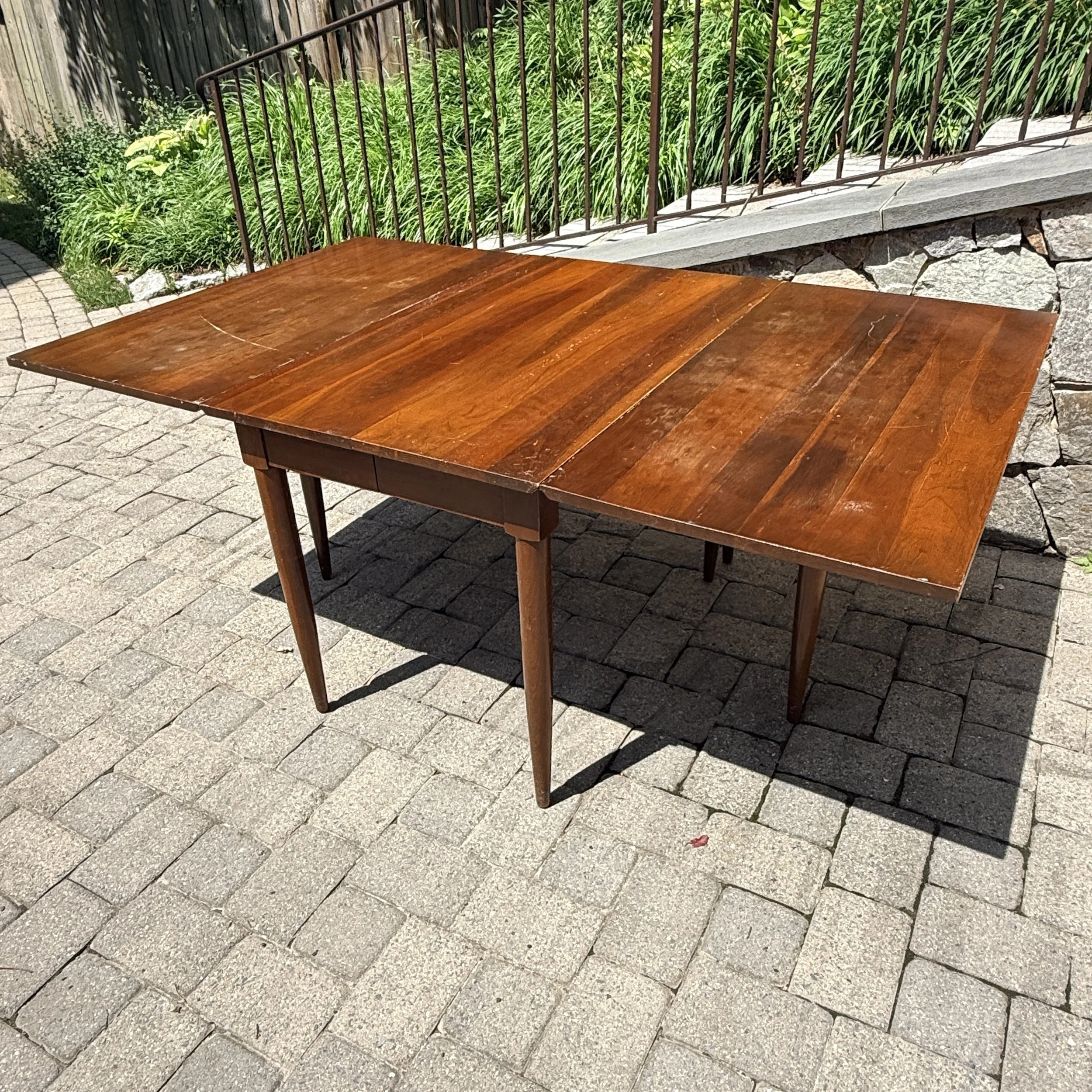 Vintage Willett Solid Cherry Transitional Drop Leaf Dining Table