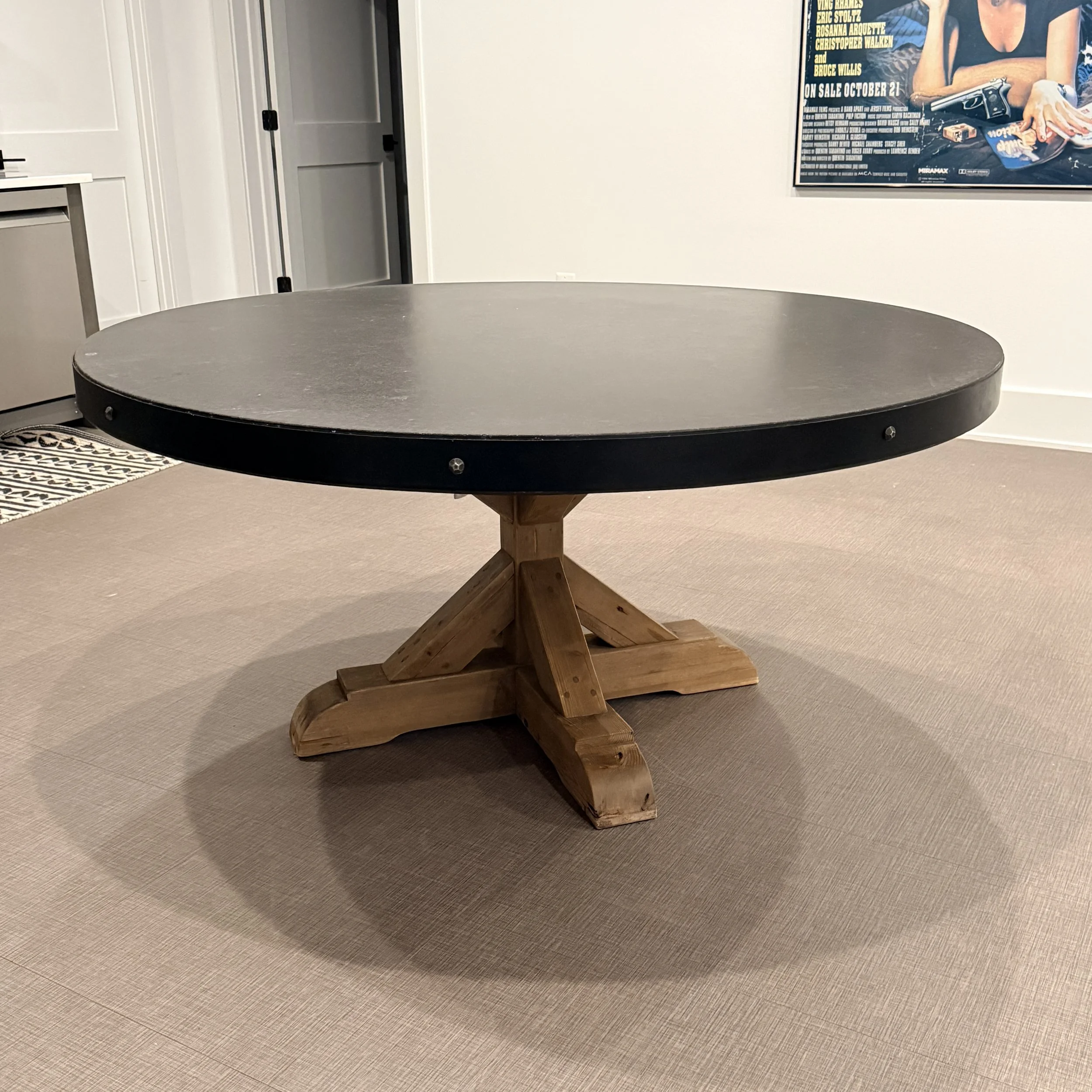 RH Salvaged Wood and Concrete Round Dining Table