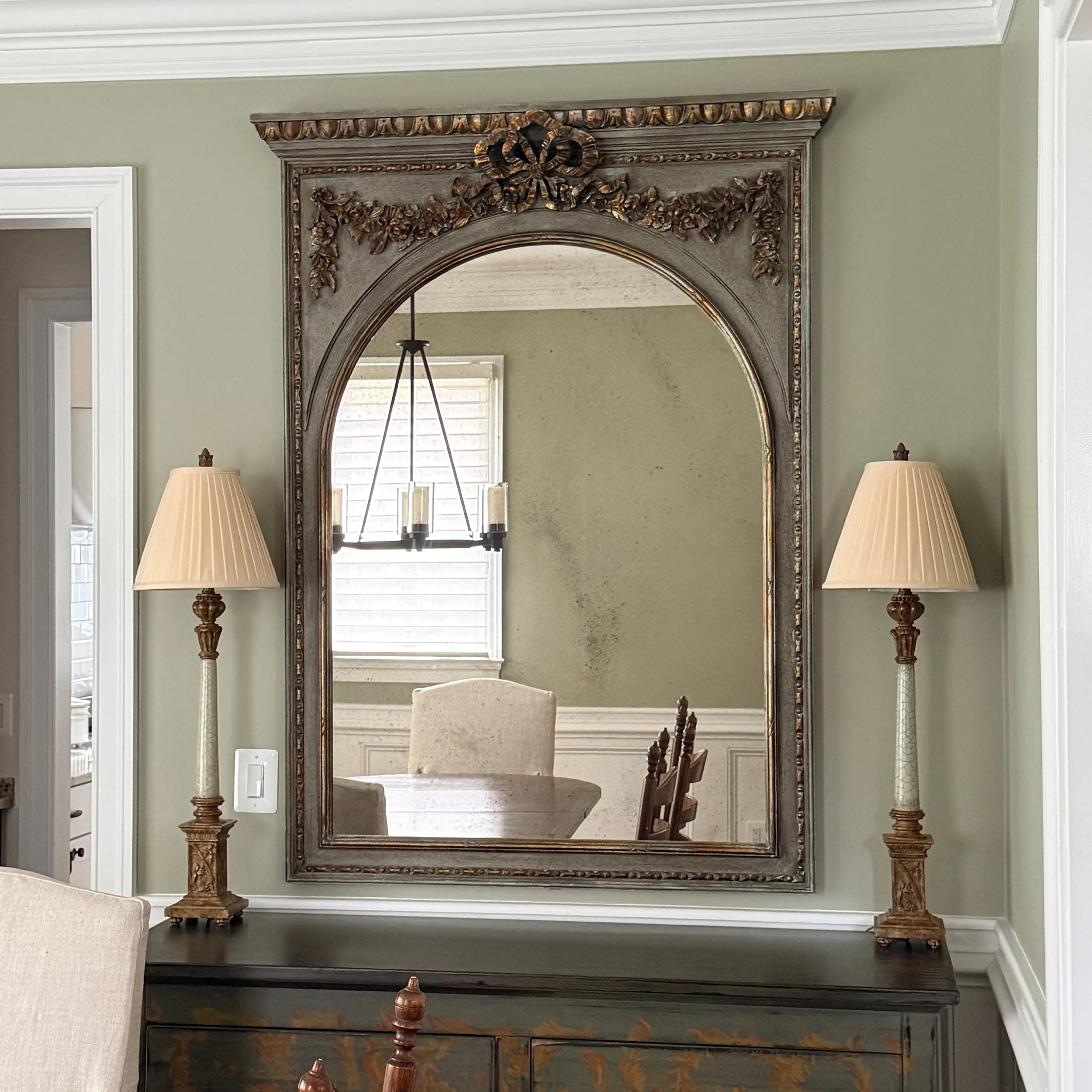 French Louis XVI Trumeau Style Mirror