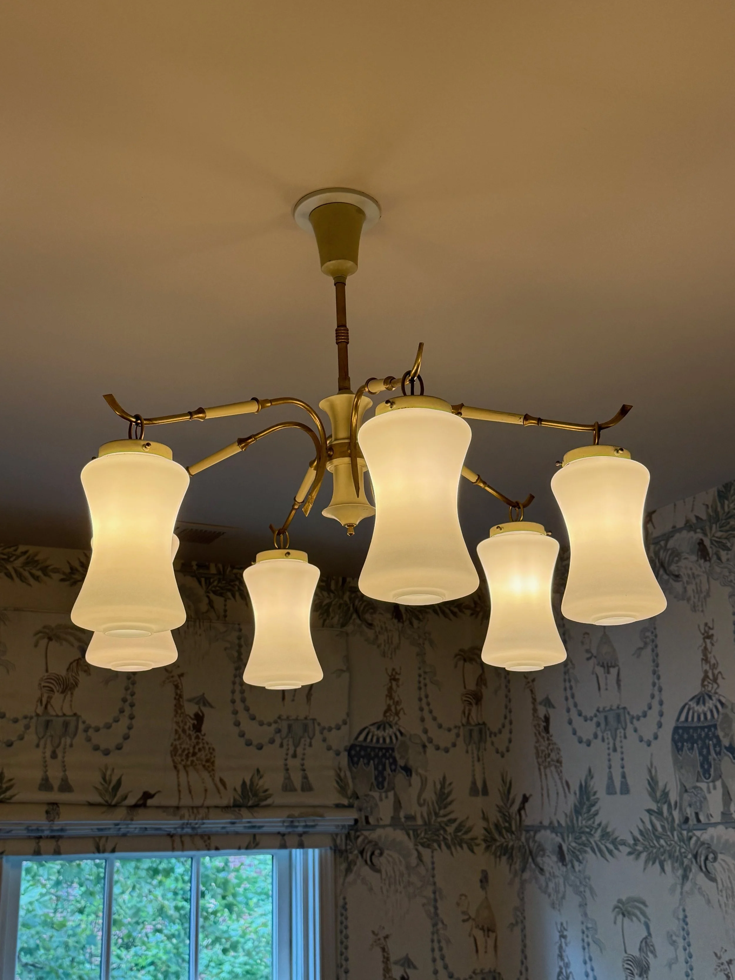 Vintage Stilnovo 6 Arm Chandelier 