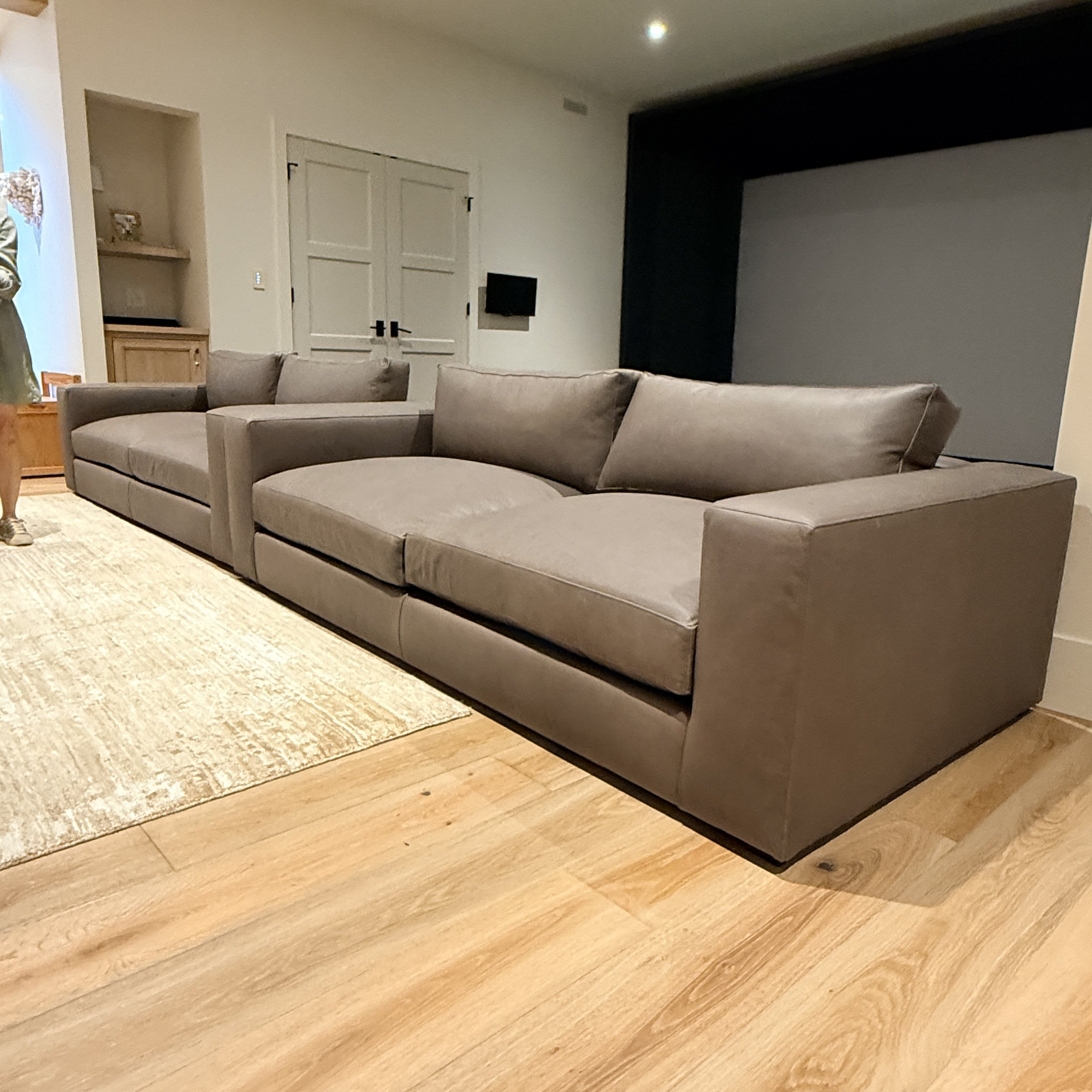 NEW Crate & Barrel Oceanside 89” Leather Sofa—two available