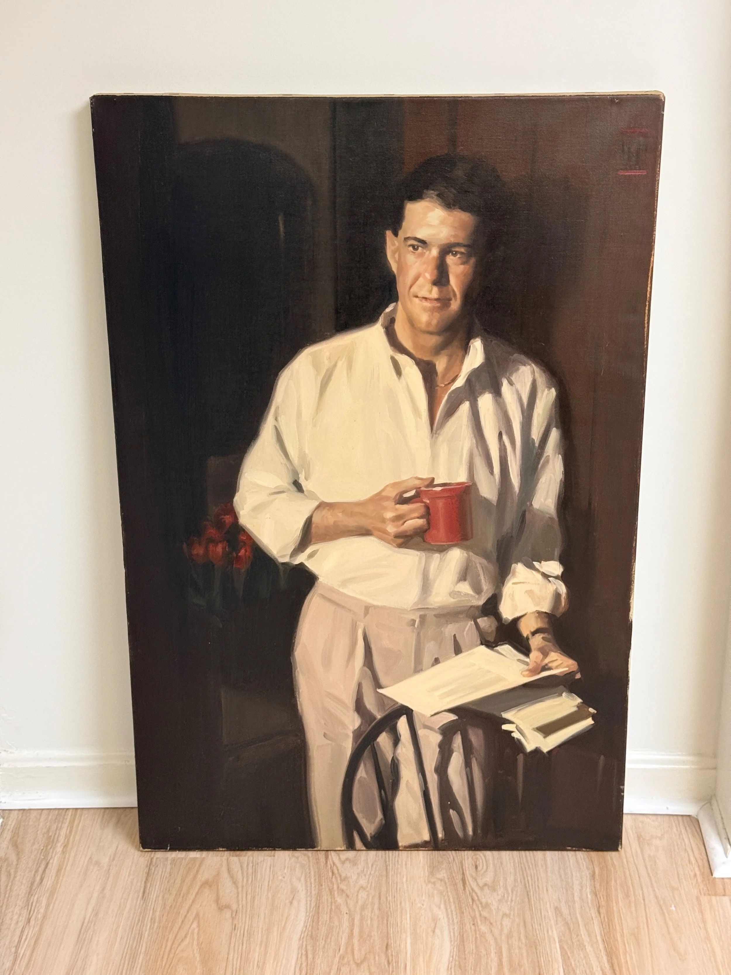 Mid-Century Oil Portrait 