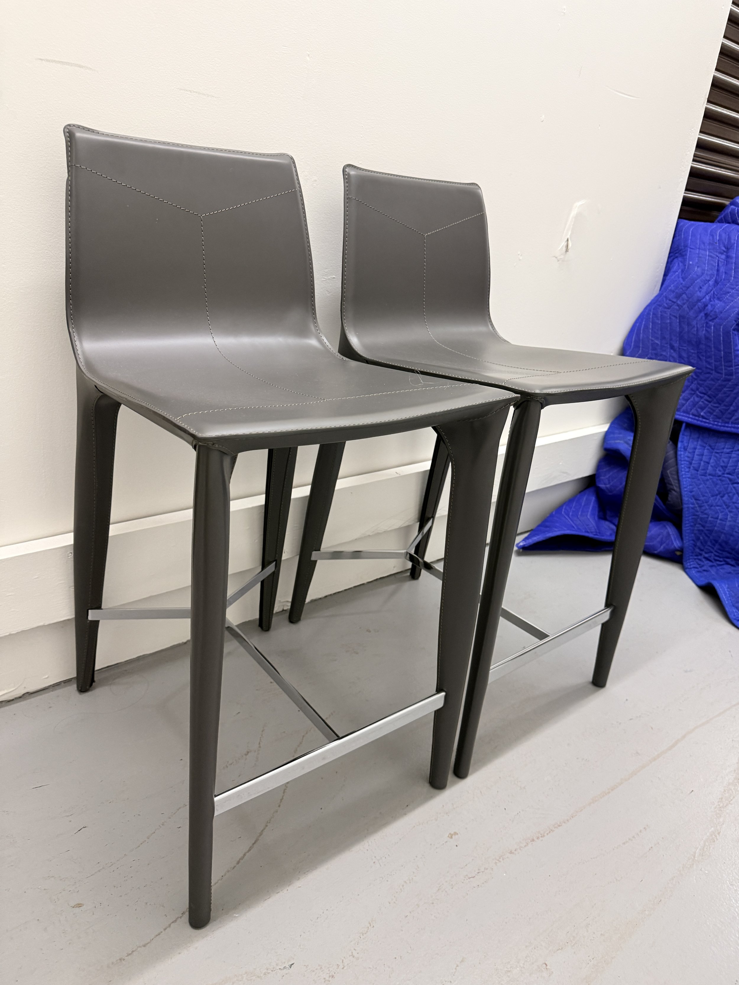 Pair of Holly Hunt Adriatic Counter Stools
