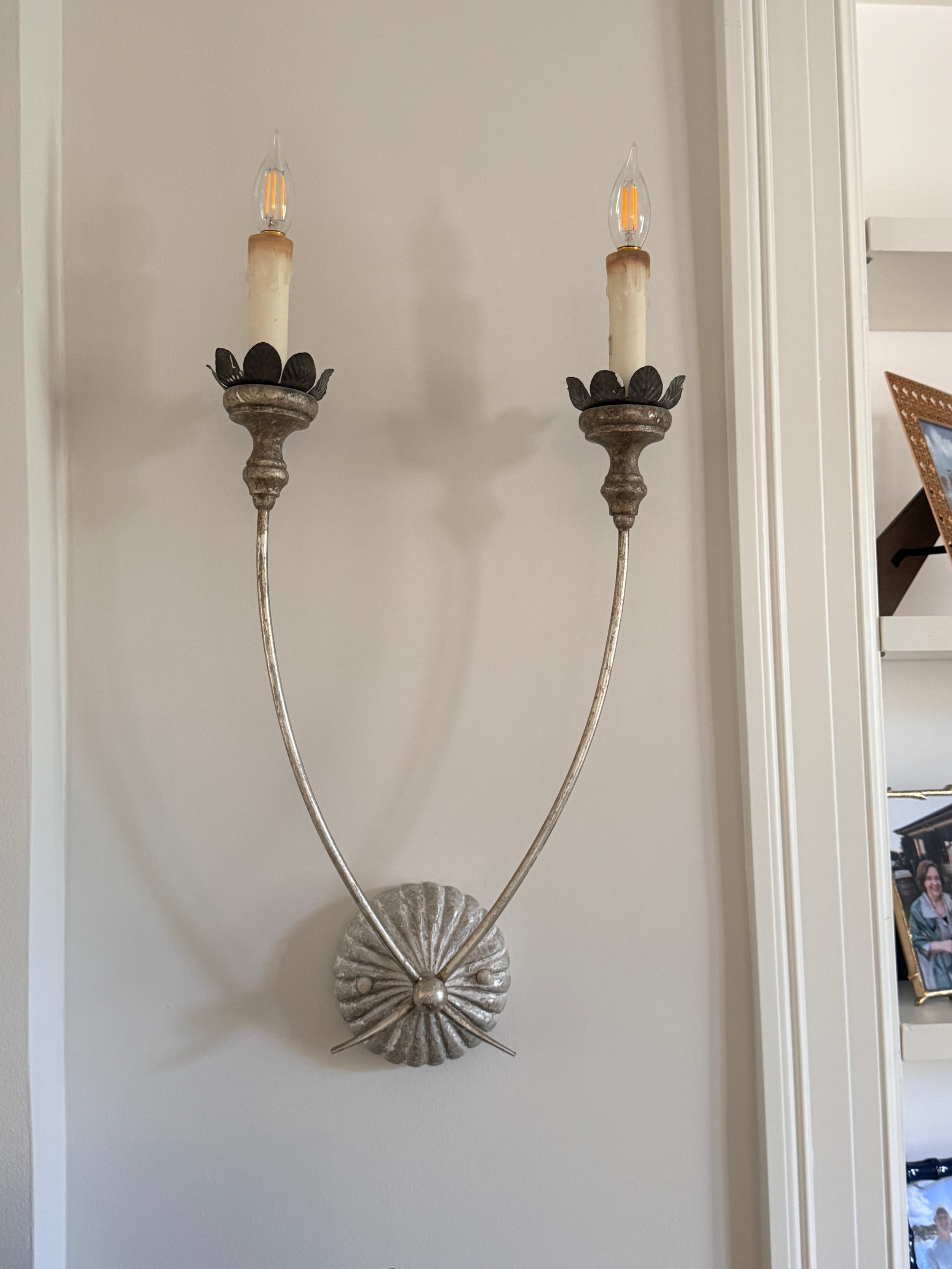 Pair of Silver Hasselt Sconce by Aidan Gray
