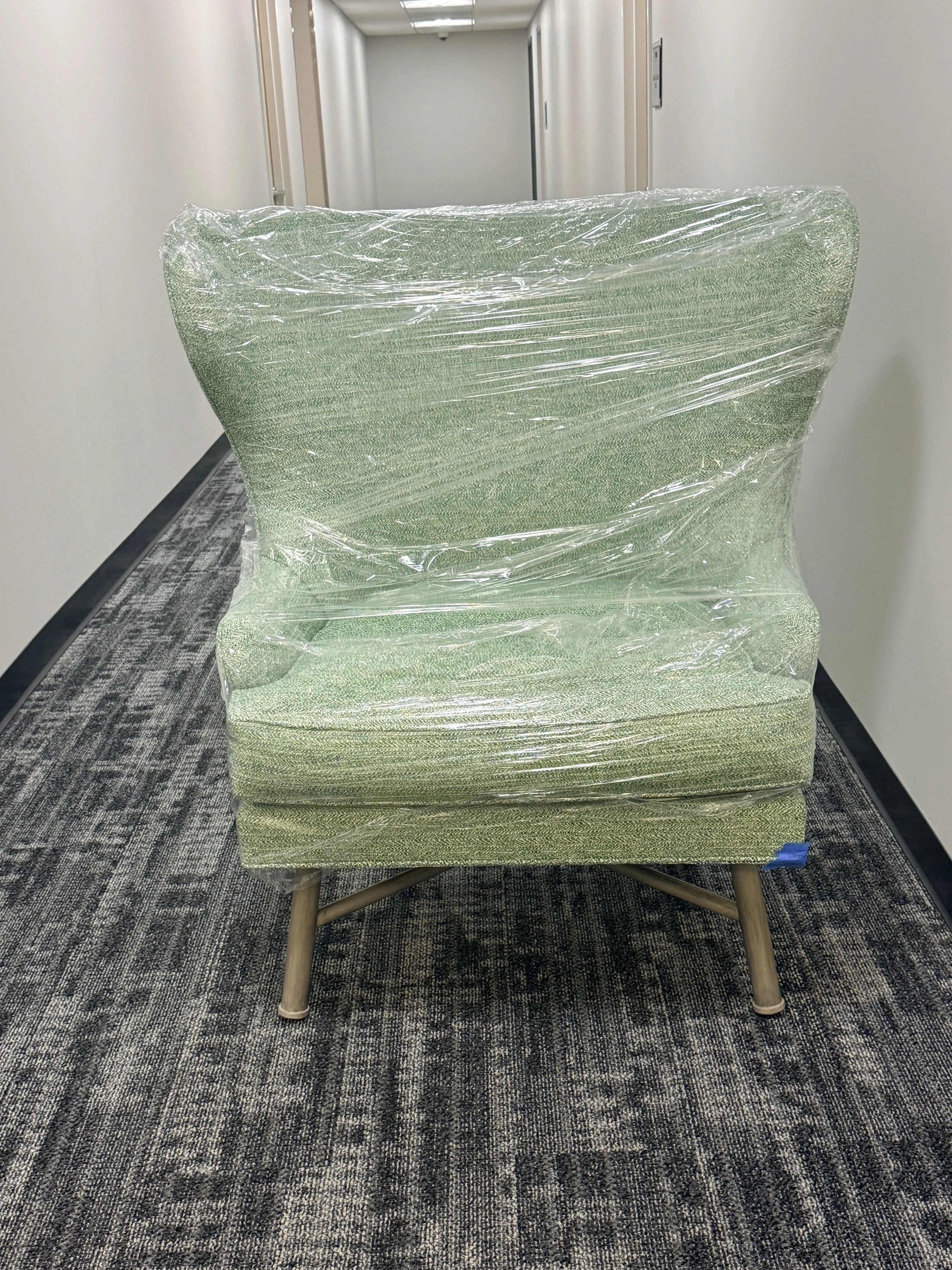 NEW! Custom Stewart Furniture Wingback in Thibaut Fabric