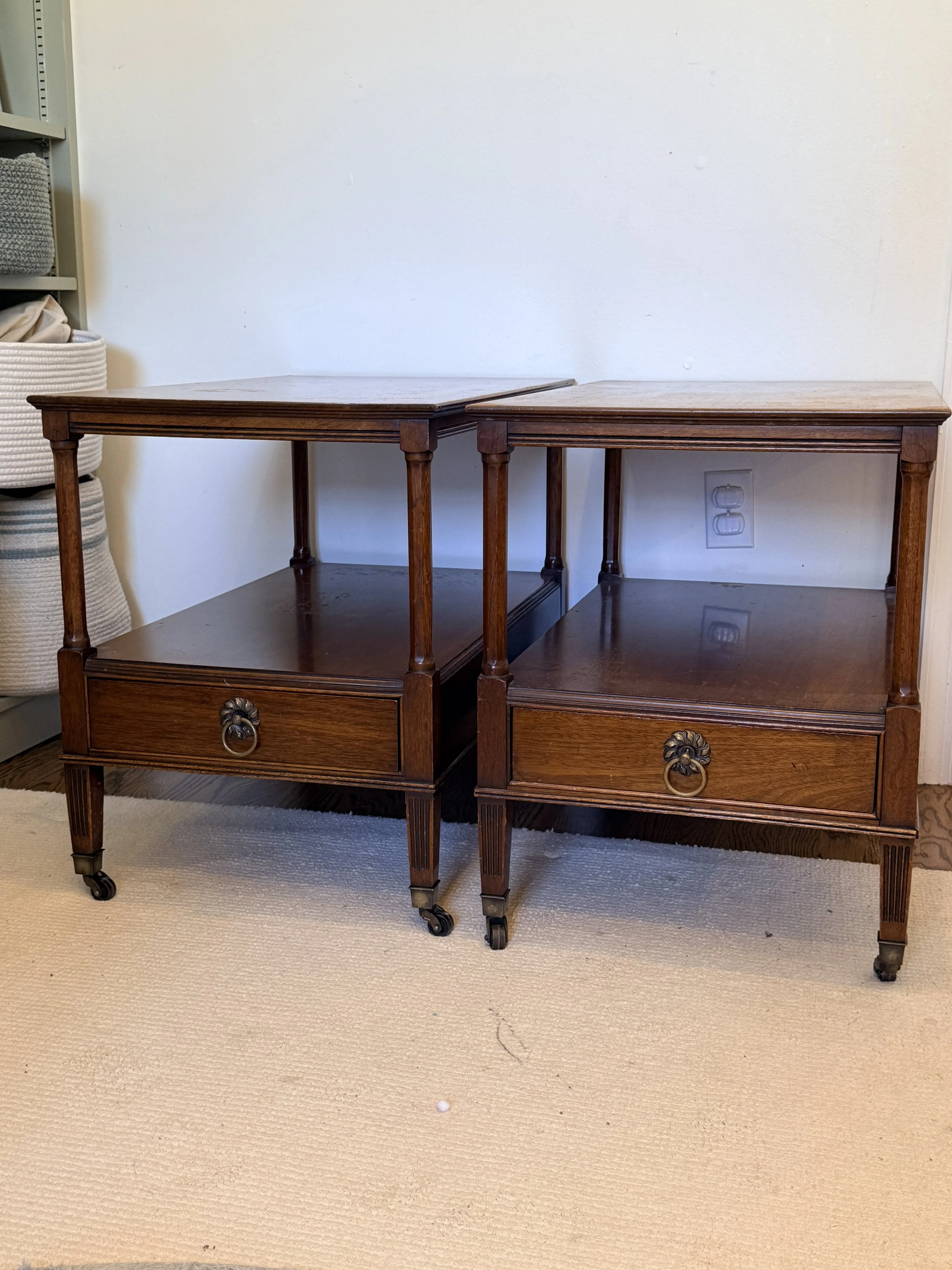 Pair of Vintage Georgetown Galleries Two Tier End Tables