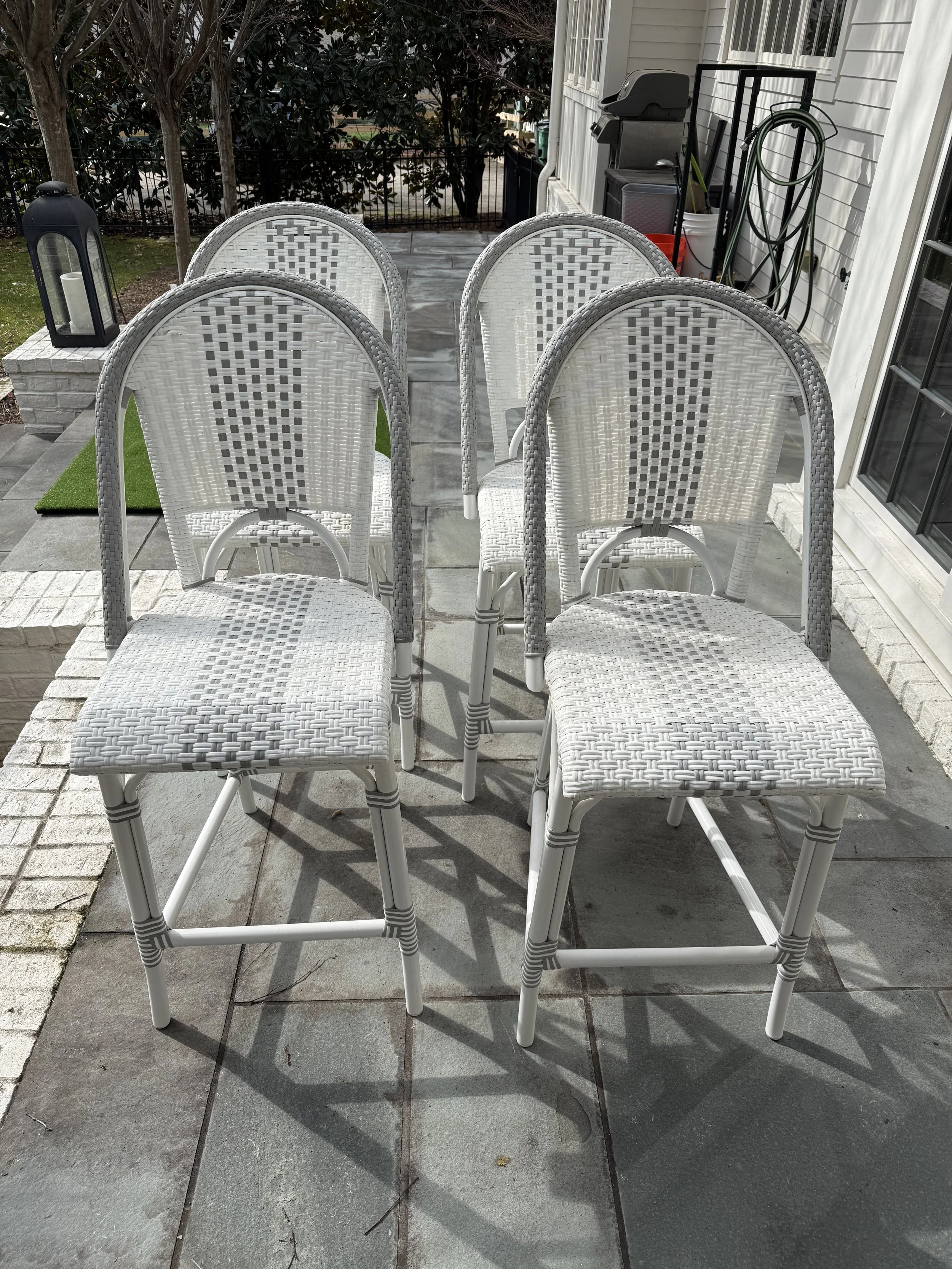 Set of 4 Woven Counter Stools from Serena and Lily - NASHVILLE