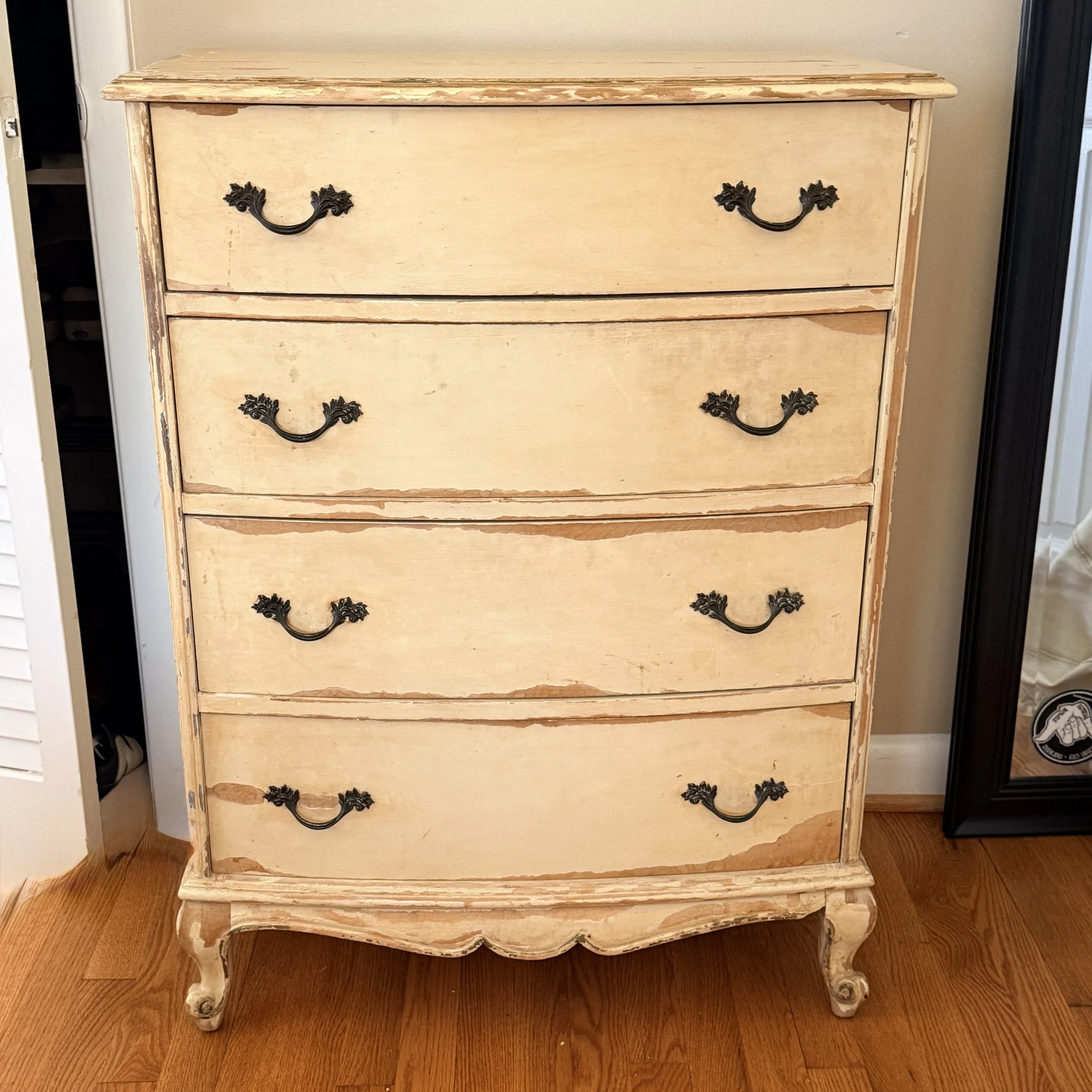 Vintage Yellow Secretary Dresser