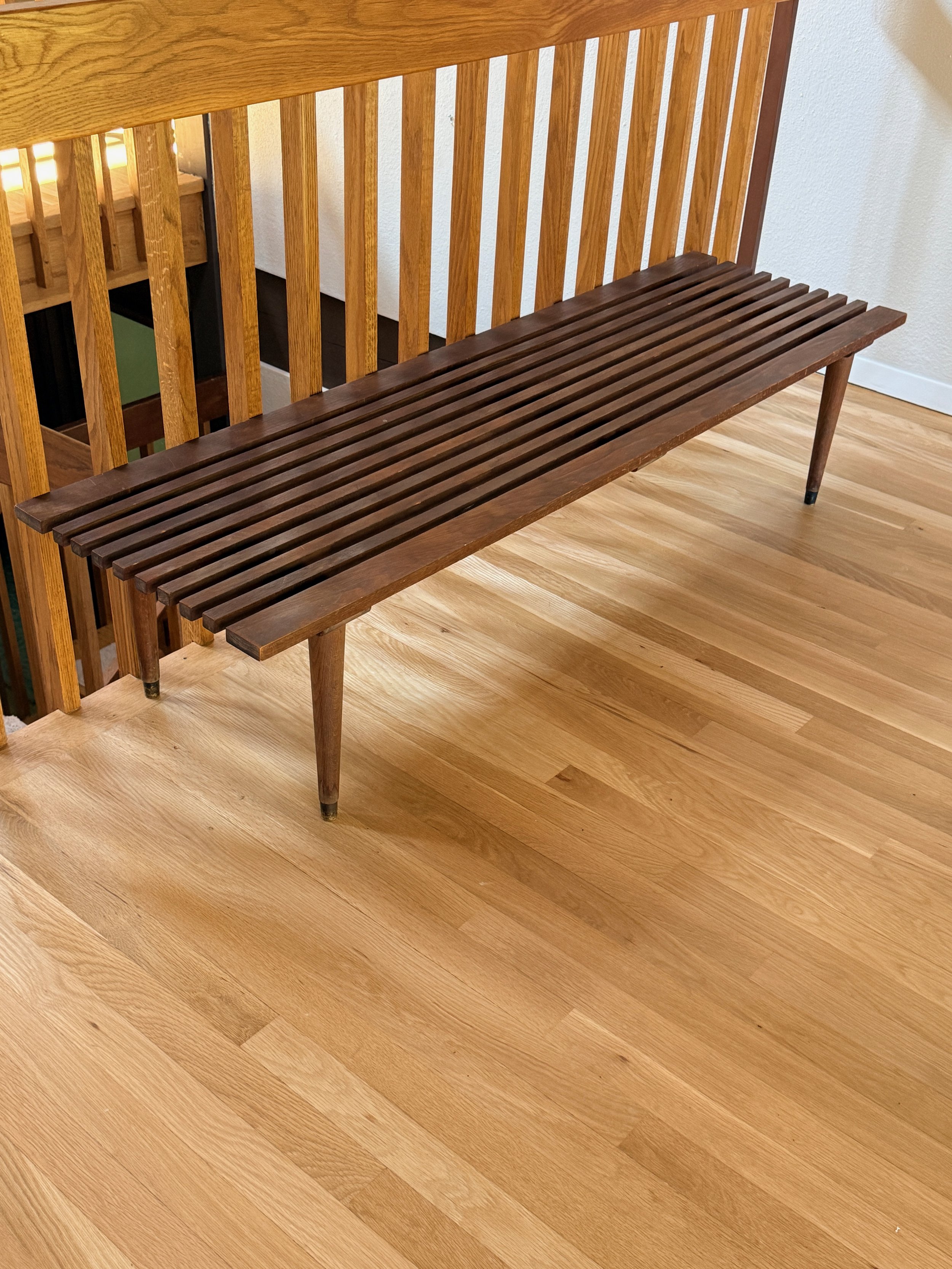 Mid-Century Slat Bench 