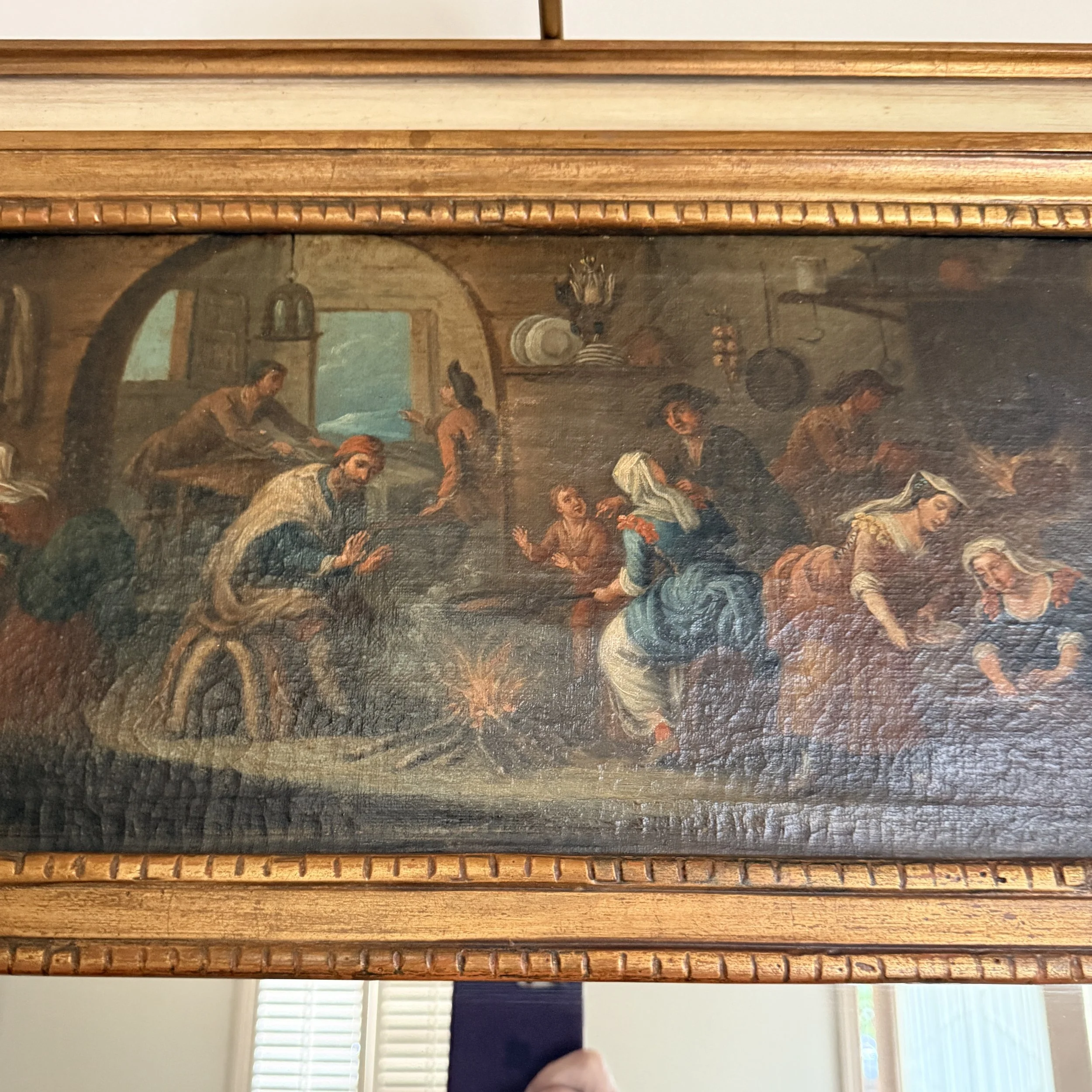 Trumeau Mirror with Fire Scene