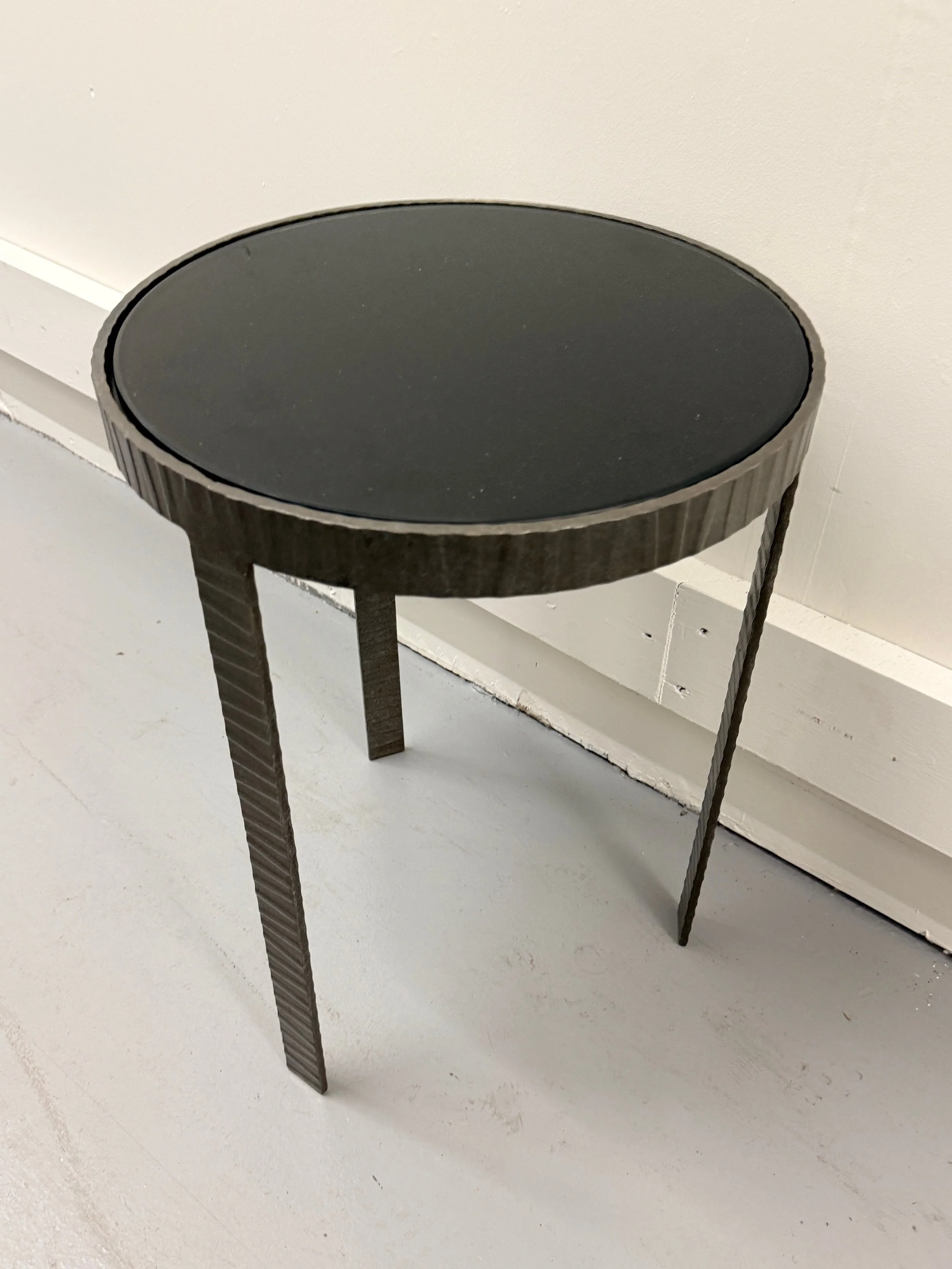 Ward Bennett Black Glass Side Table