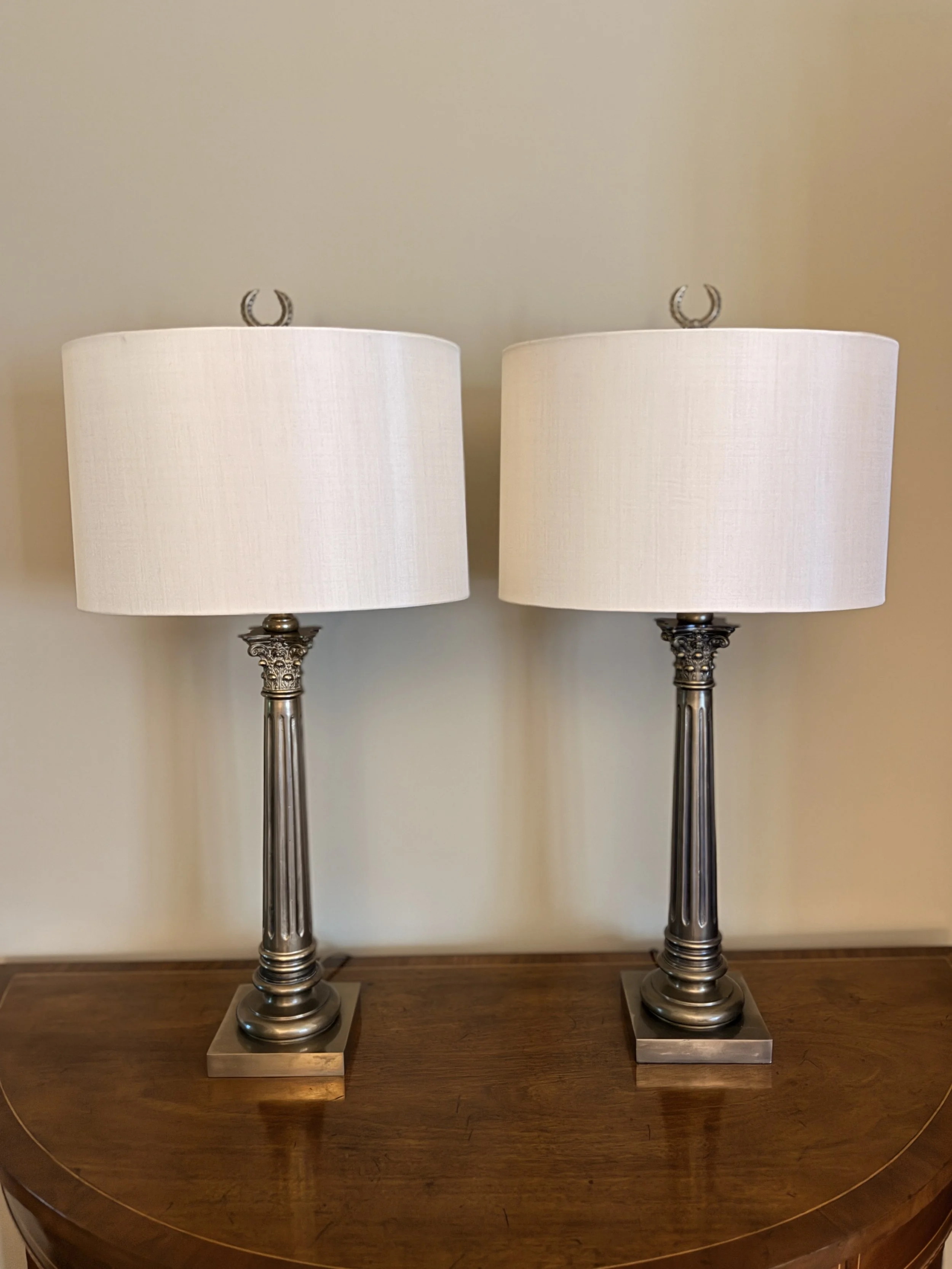 Pair of Neoclassical Brass Lamps-NASHVILLE