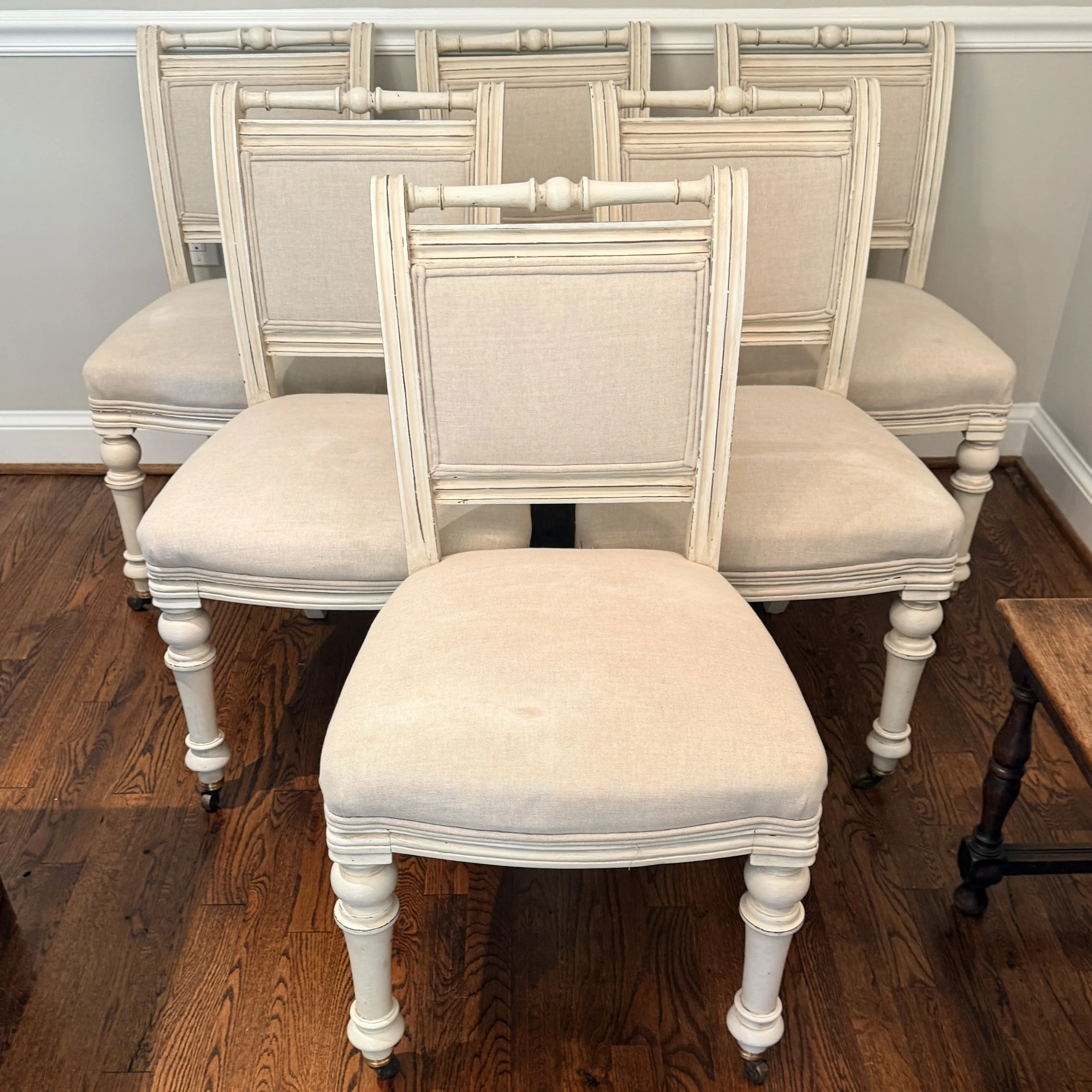 Set of 6 Antique Painted Louis XVI Style Dining Chairs