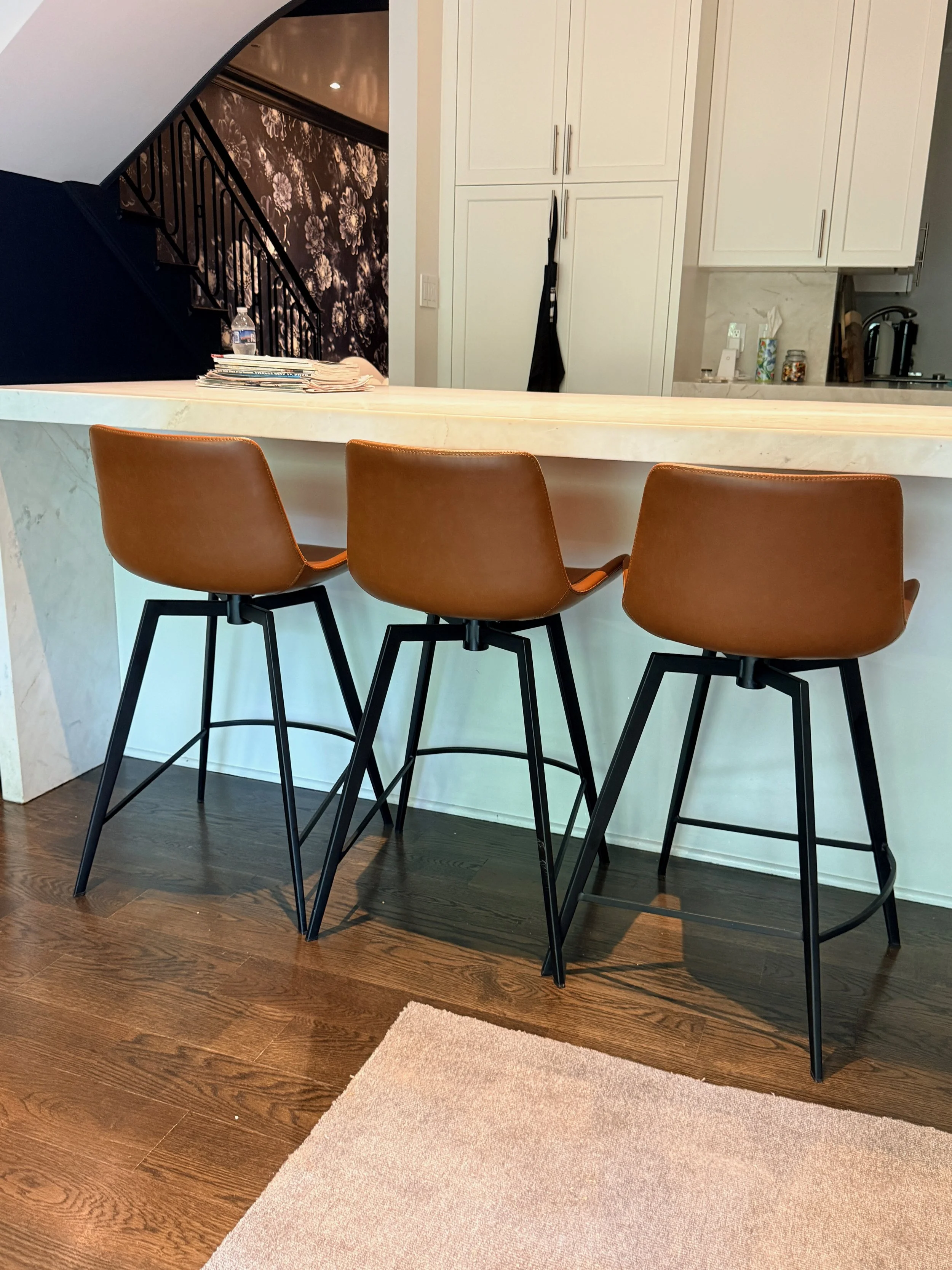 Set of 3 Arhaus Gage Swivel Stools