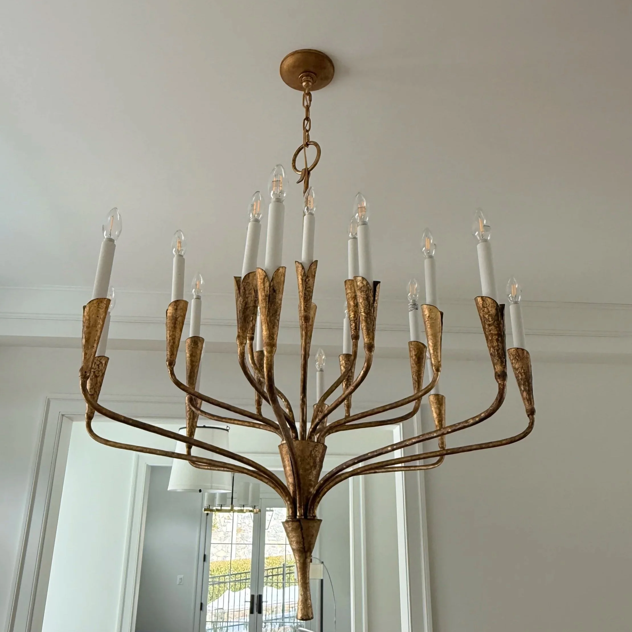 Aiden Large Chandelier in Gilded Iron
