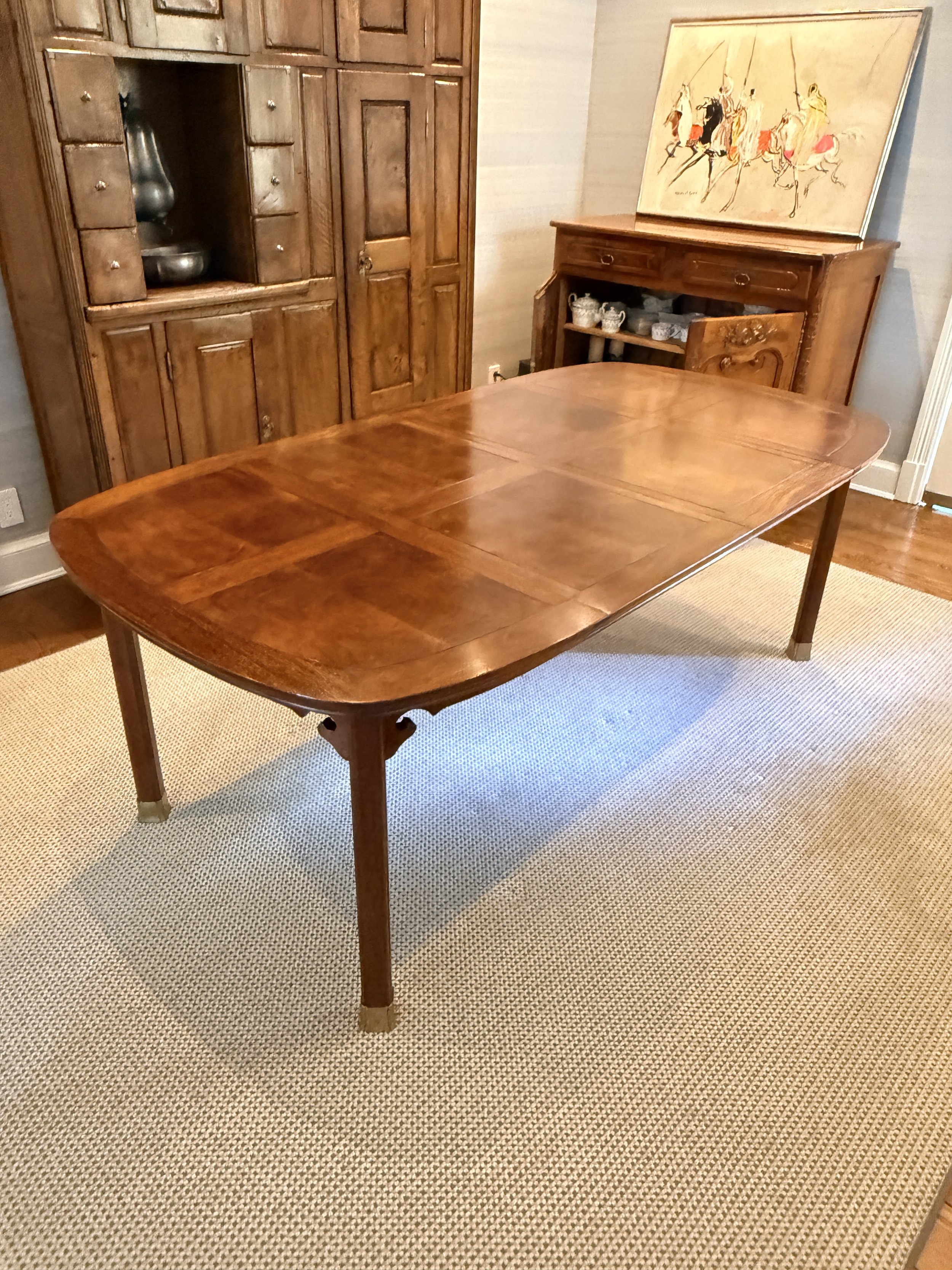 Expandable Burl Walnut Dining Table