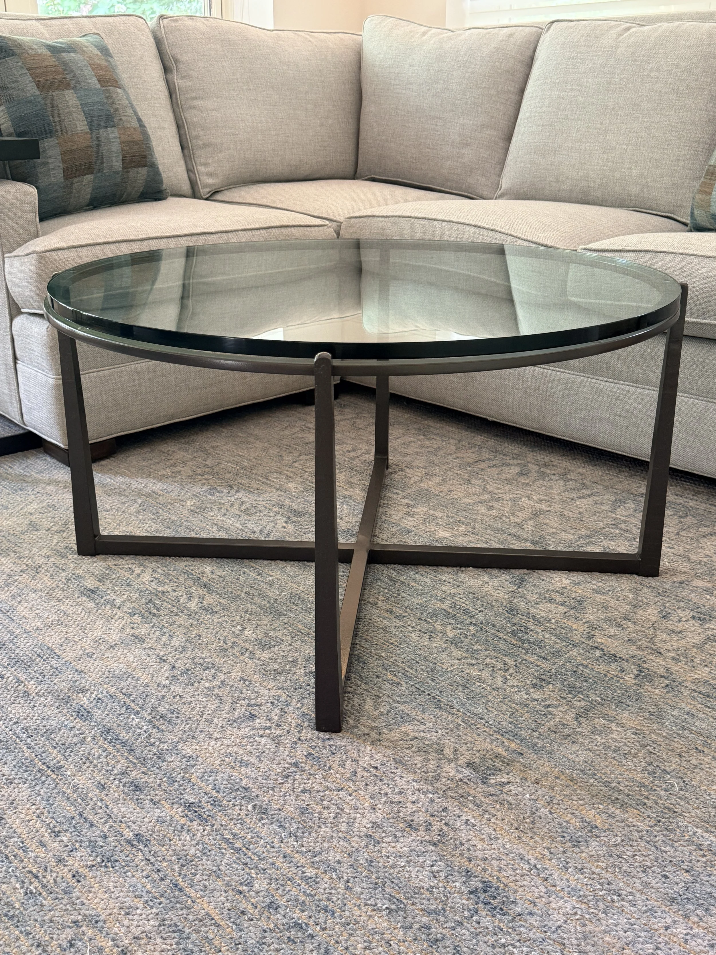 BRAND NEW Charleston Forge Copper Glass Top Cocktail Table
