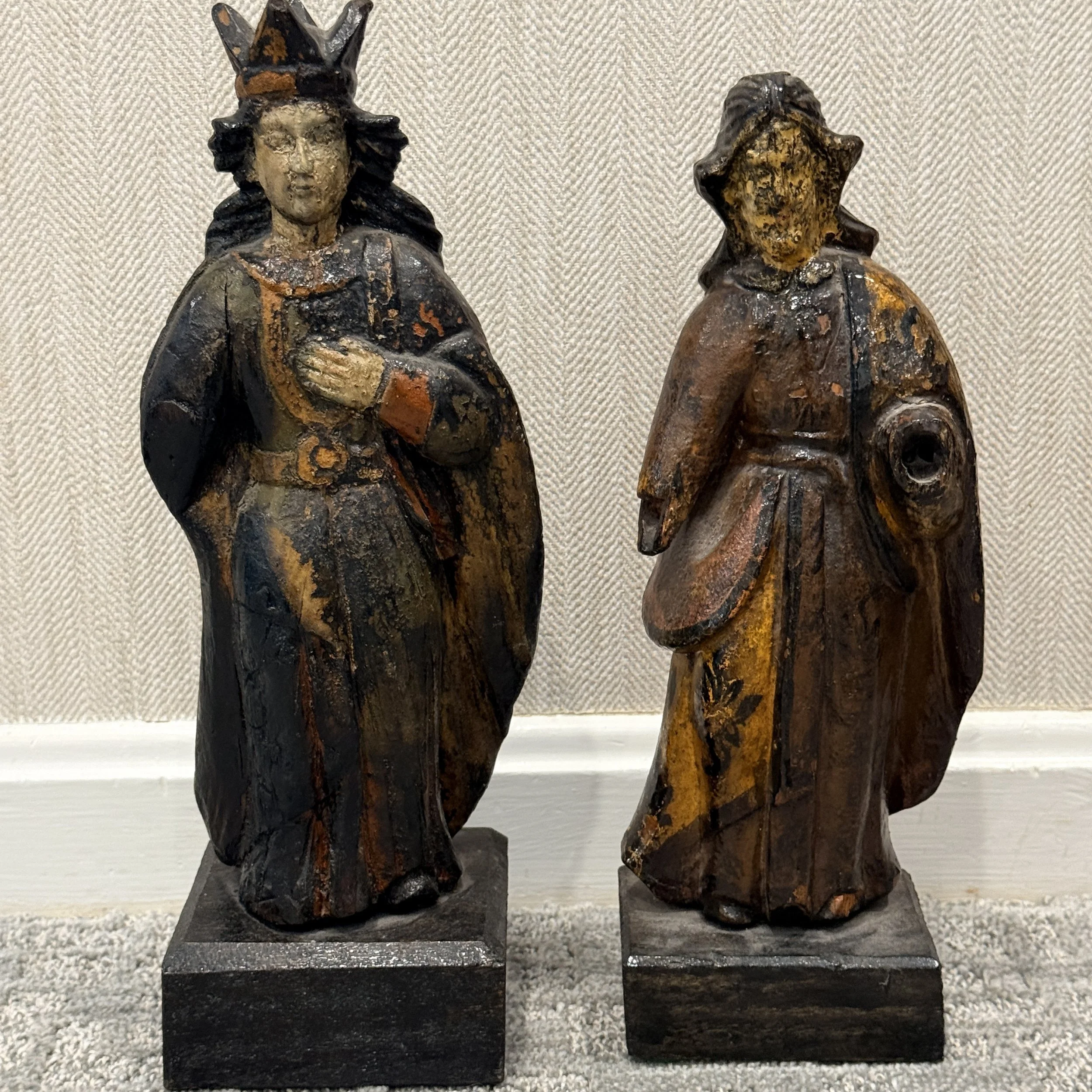 Pair of 19th Century Carved Santos