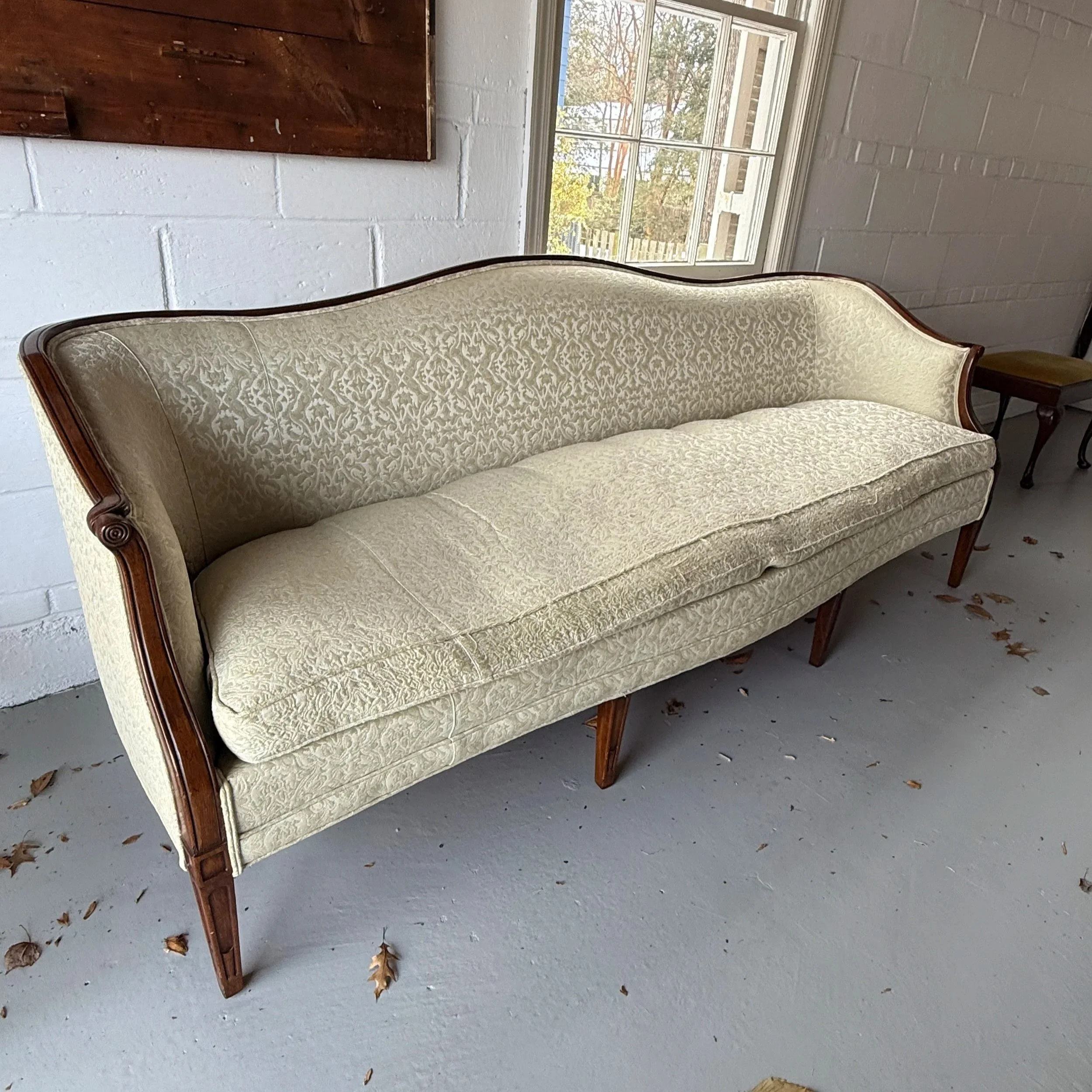 Antique Wood Framed Hickory Chair Sofa