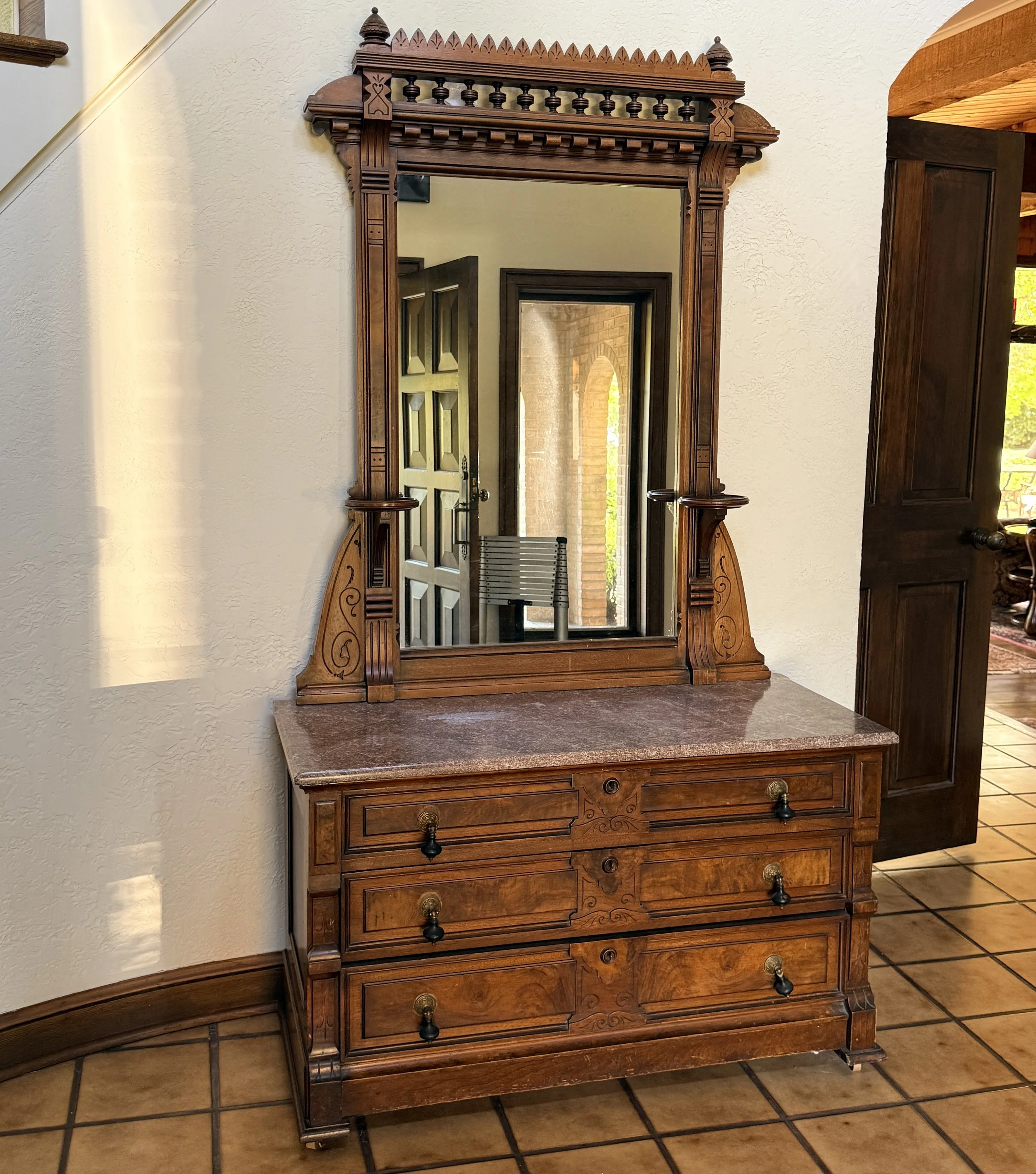 Renaissance Revival Dresser with Mirror circa 1880