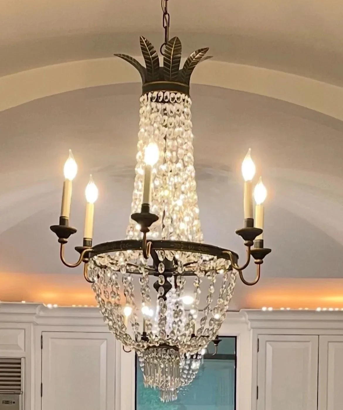 Vaughan Tole and Crystal Chandelier —TWO available