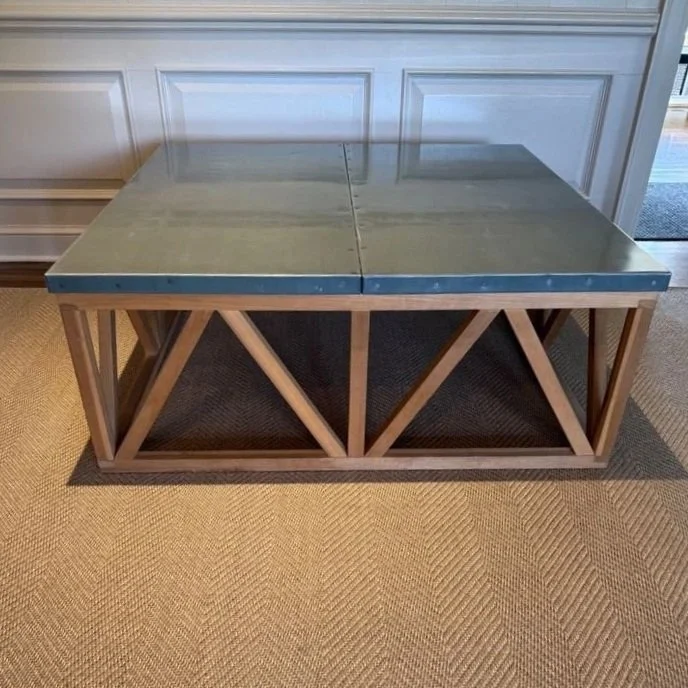 Large Zinc and Wood Coffee Table - NASHVILLE