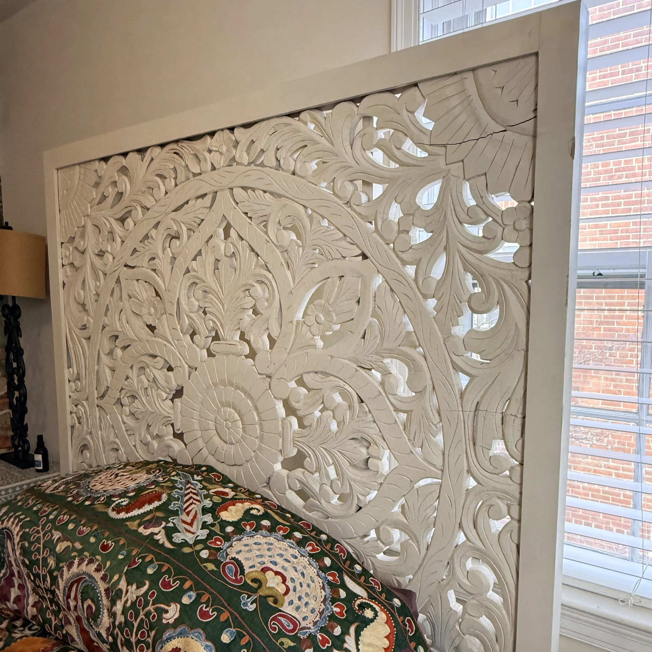 Carved Teak Platform Bed