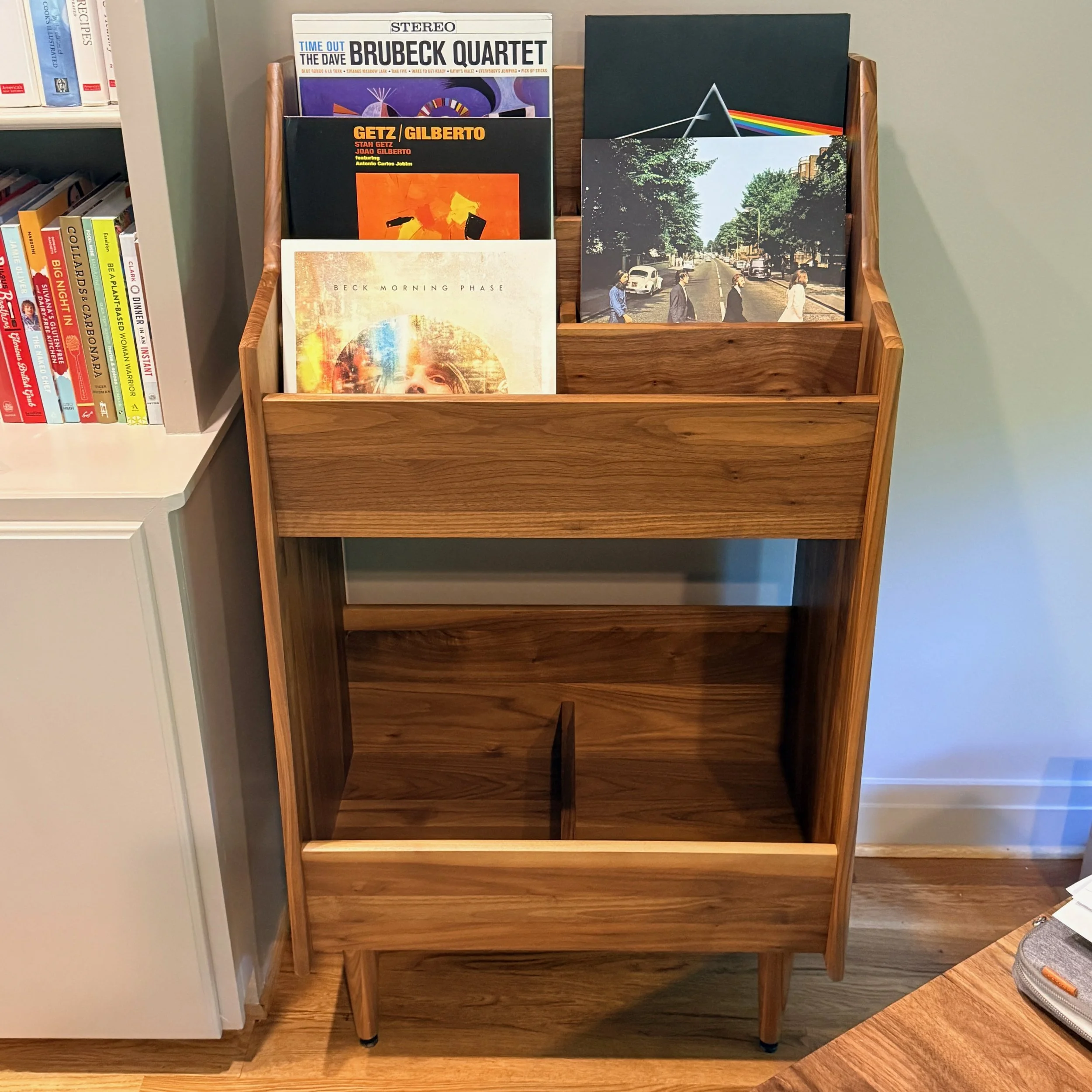 Luxe 2-Bay Walnut Record Stand from Symbol